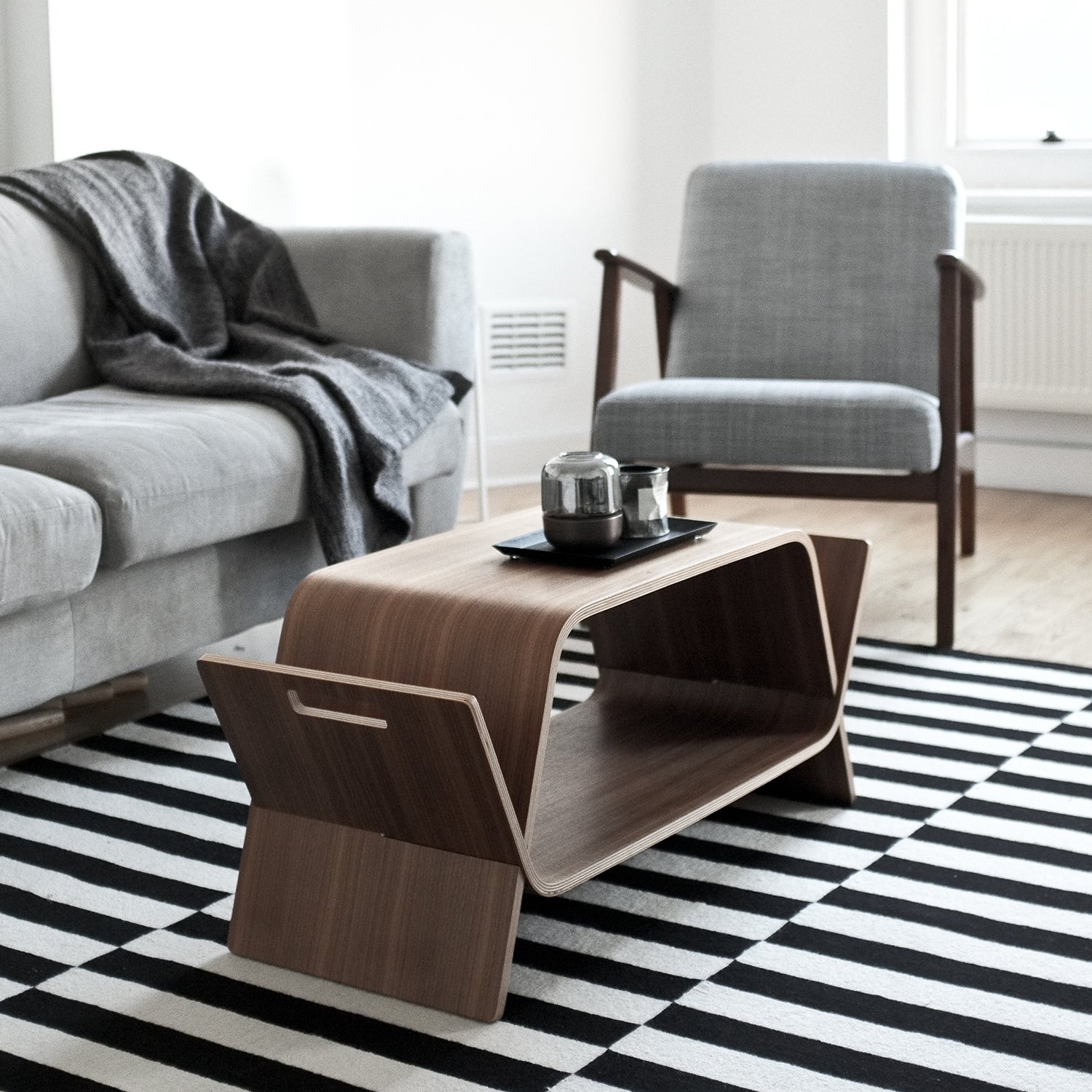 John Green Embrace coffee table in walnut ambience image