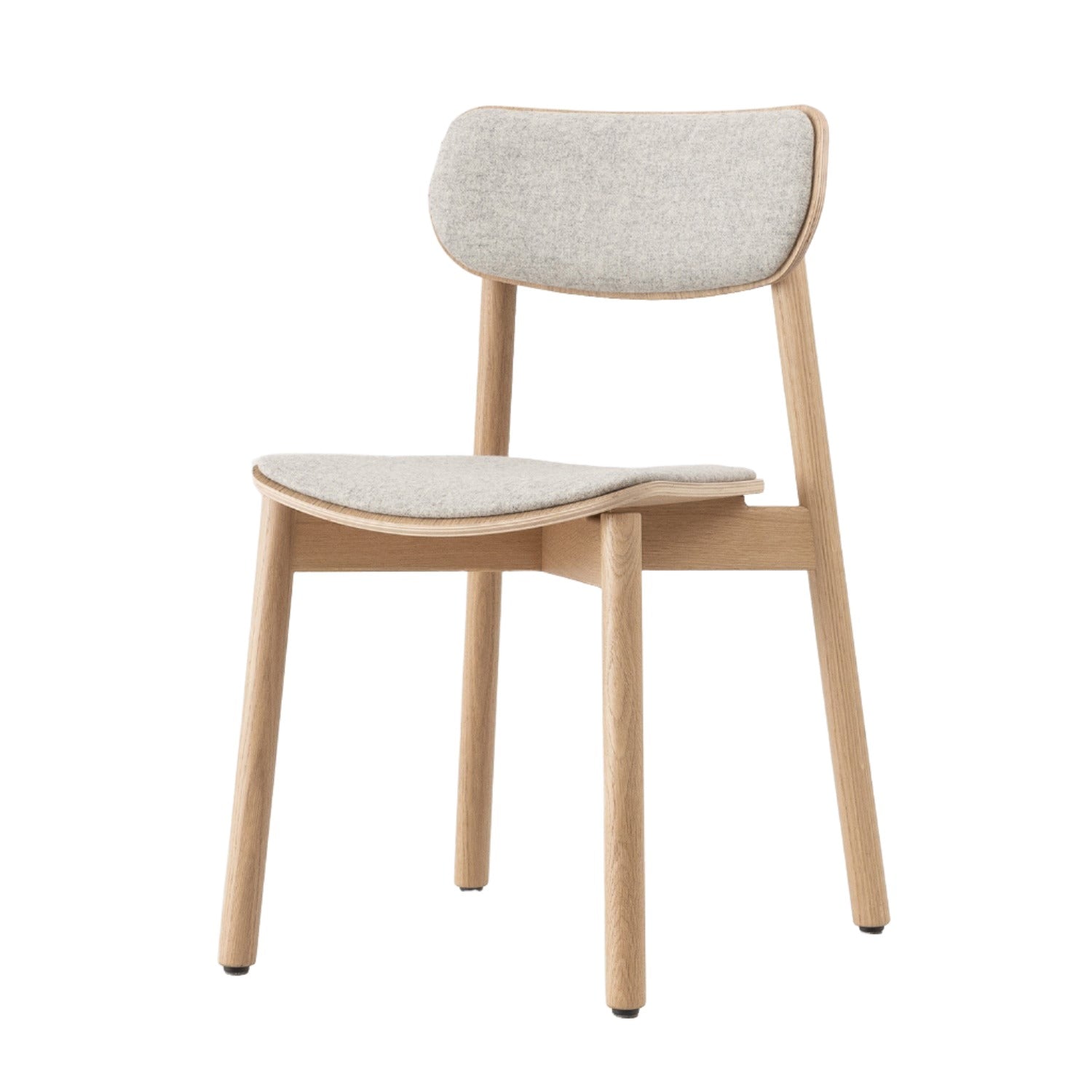 Otis Fully Upholstered Wood Chair in oak and Grey wool