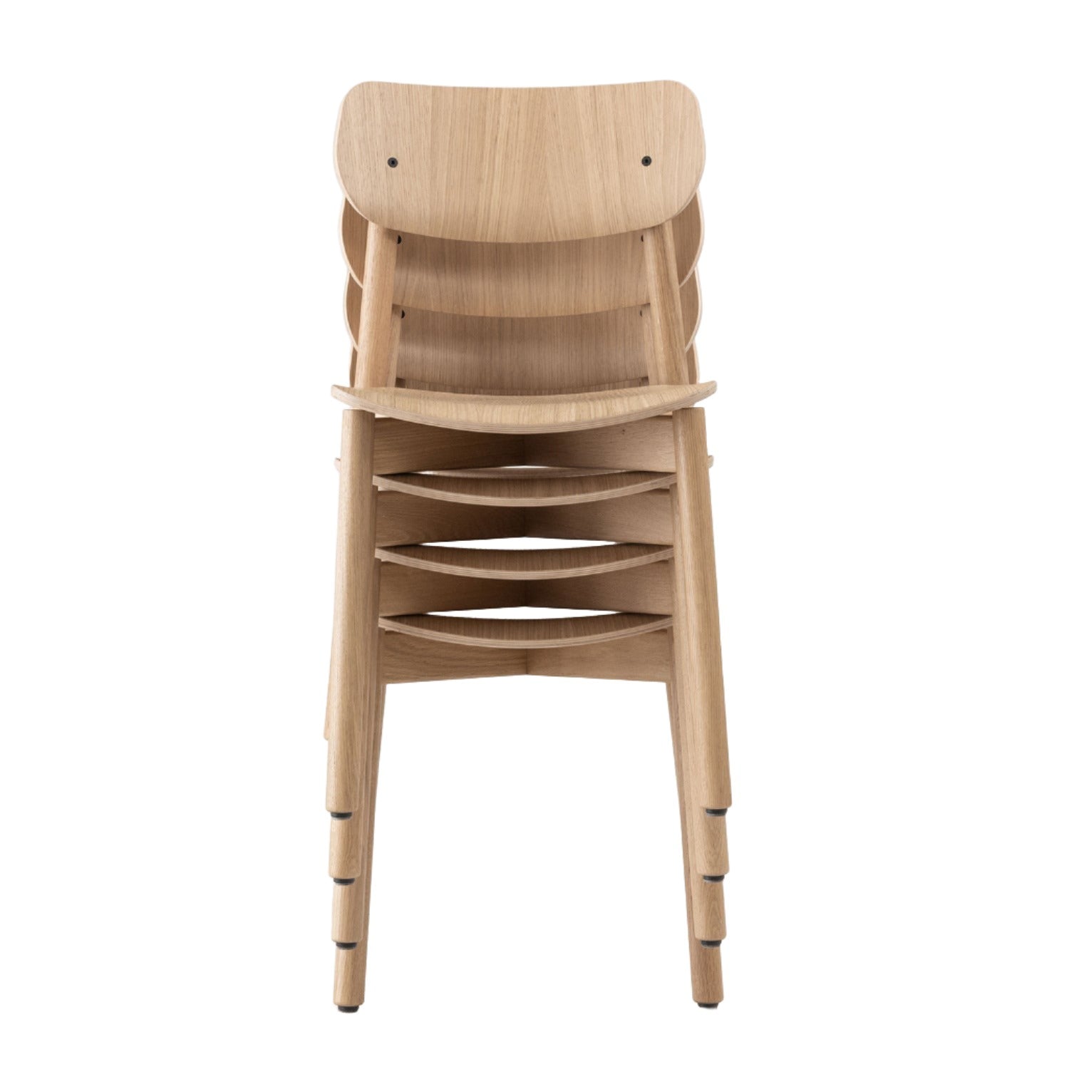 John Green Otis Wood Chair in Oak stacked