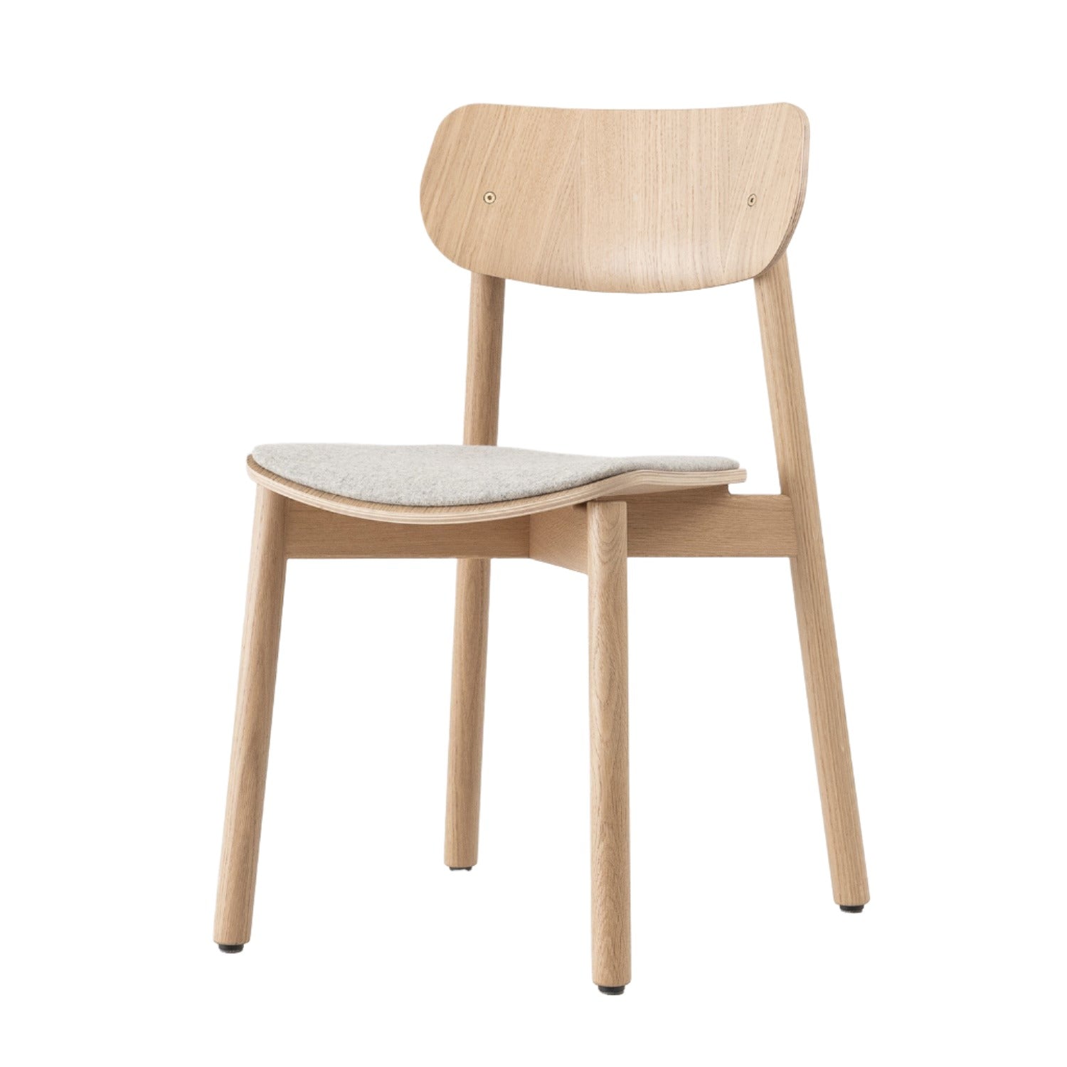 Otis Seat Upholstered Wood Chair in oak and Grey wool