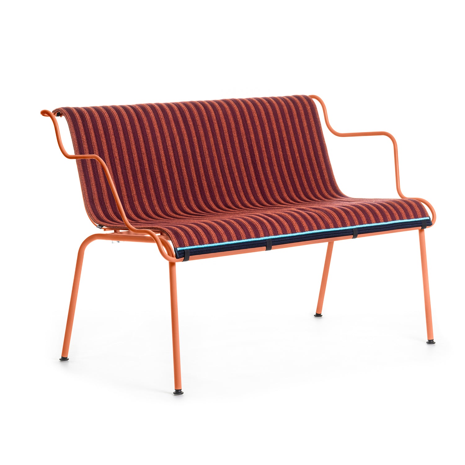 Magis South Dining Bench in orange with woven seat cover