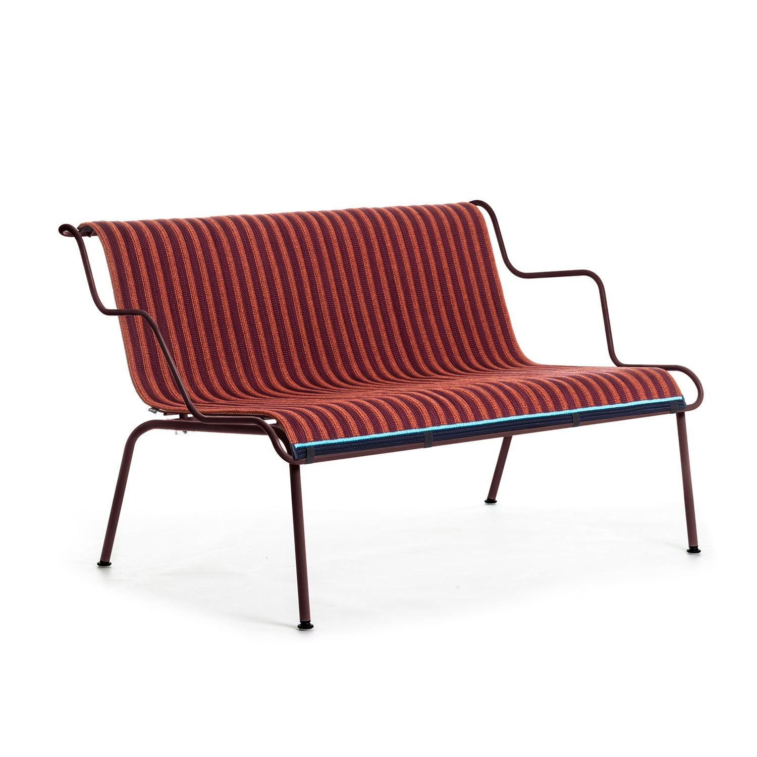 Magis South Low Bench in bordeaux with matching seat pad