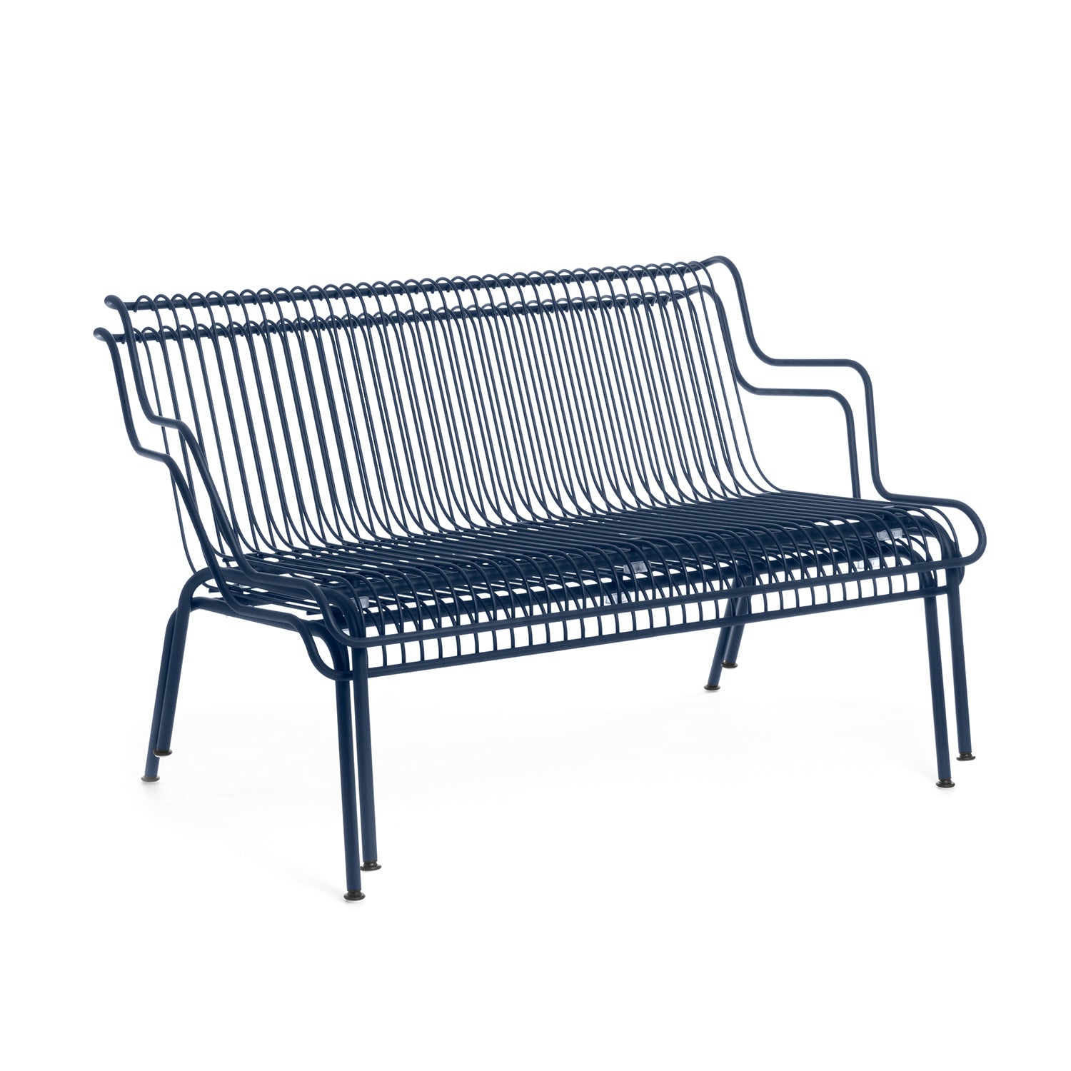 Magis South Low Bench in dark blue stacked