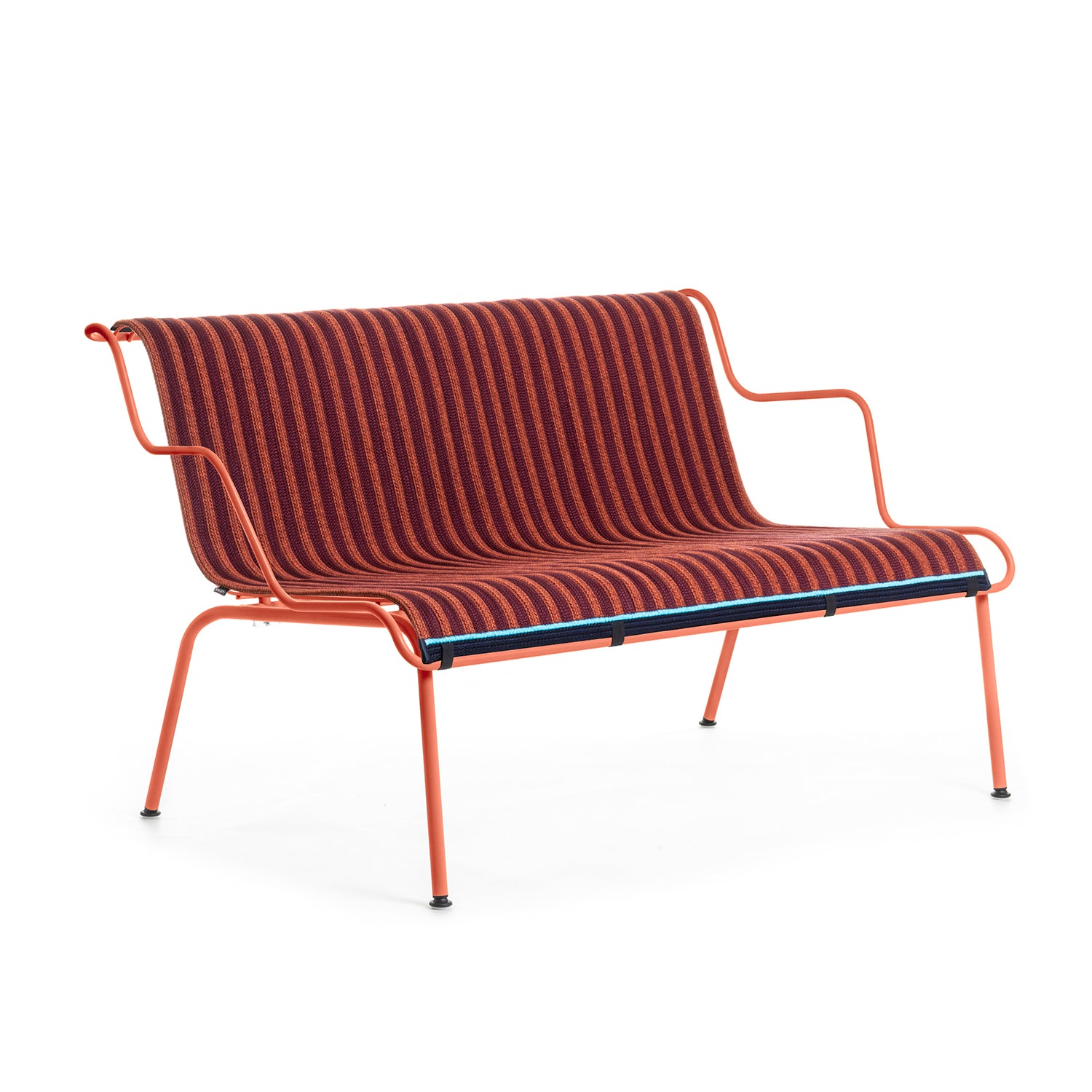 Magis South Low Bench in orange with woven seat cover