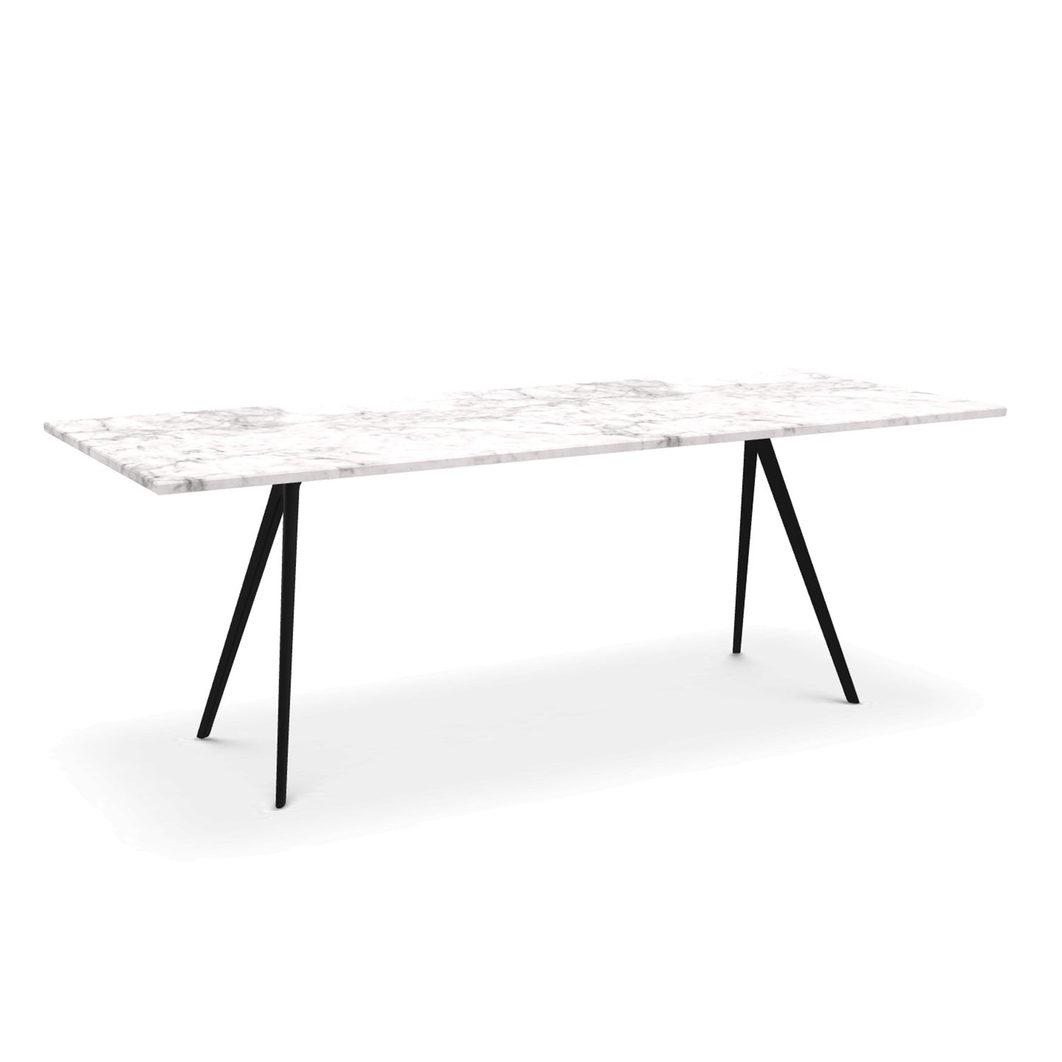 Magis Baquette dining table black steel and white carrara marble top