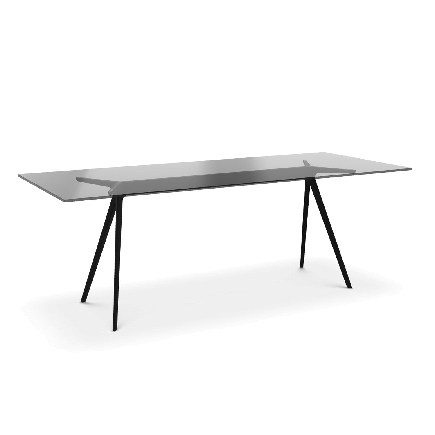 Magis Baquette dining table black steel and smoked glass top