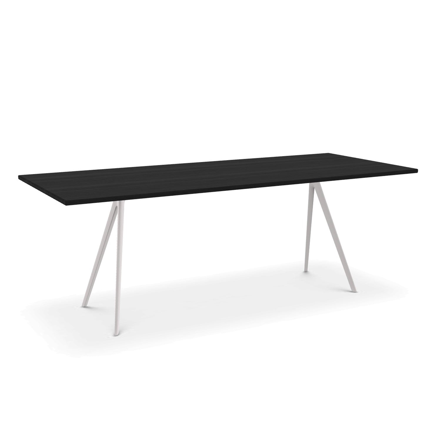 Magis Baquette dining table white steel and black veneered top