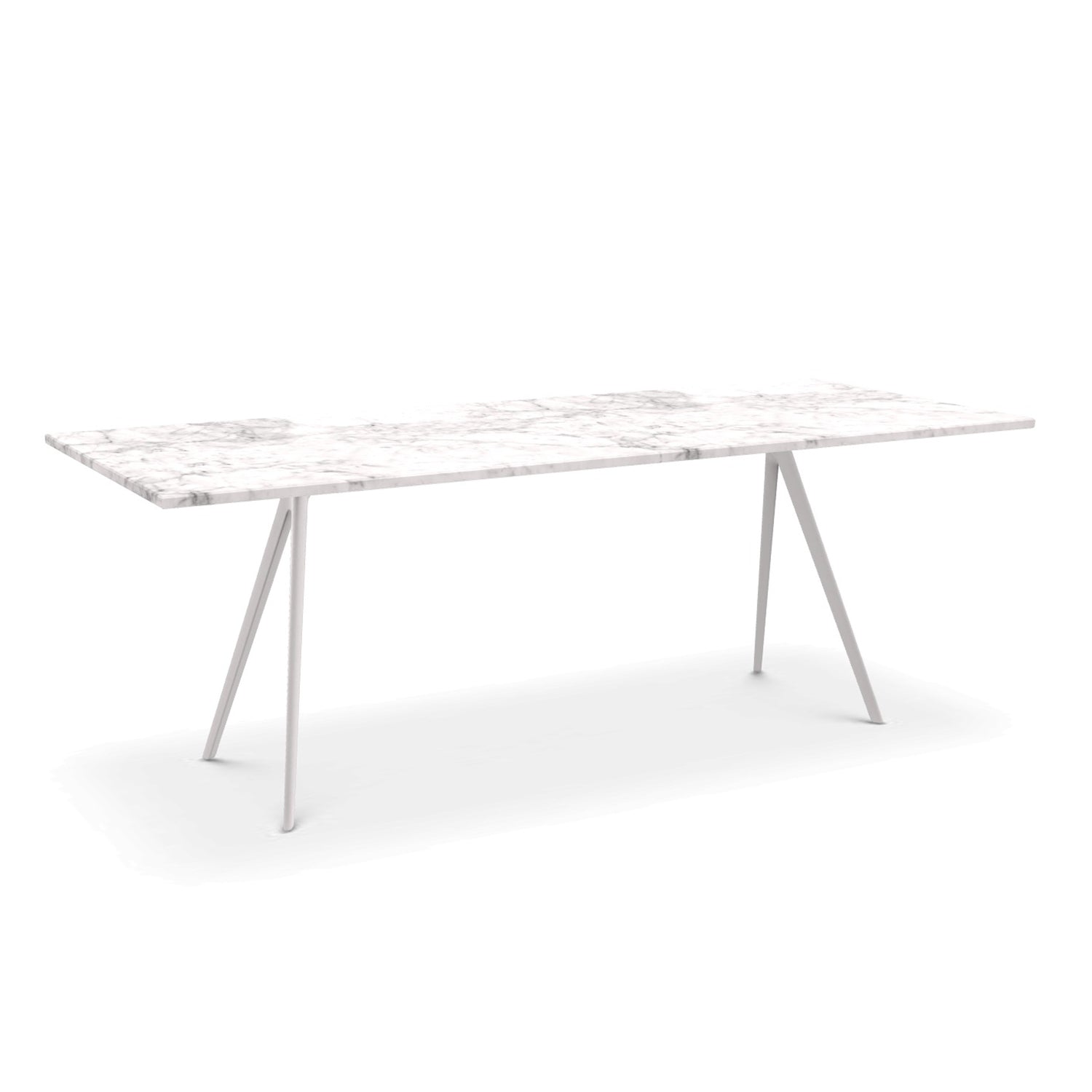 Magis Baquette dining table white steel and white carrara marble top