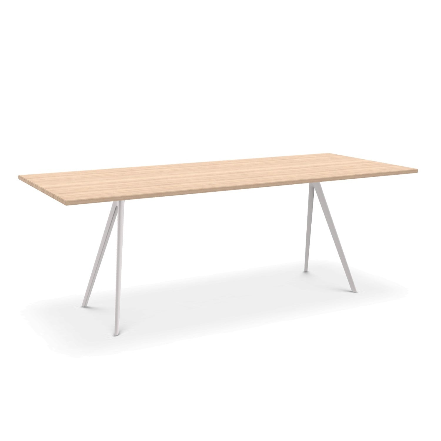 Magis Baquette dining table white steel and veneered oak top