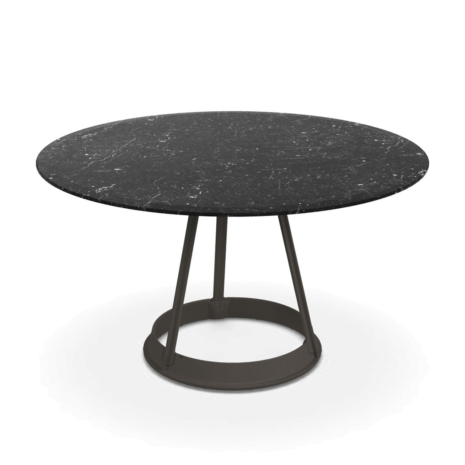 Magis Brut round dining table nero marquinia marble top