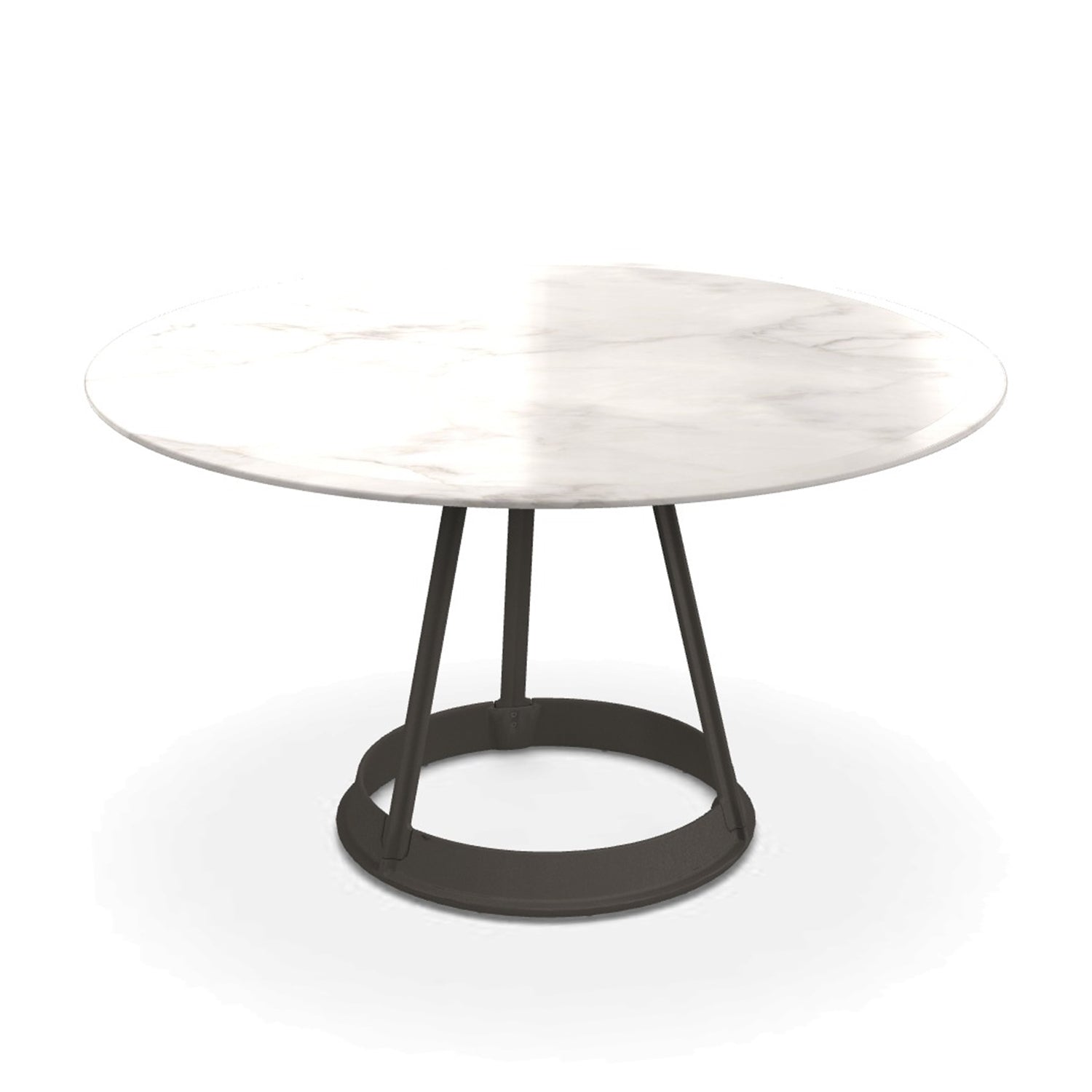 Magis Brut round dining table white carrara marble top