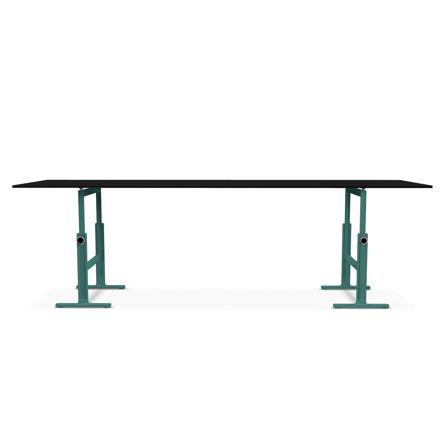 Magis Brut trestle table cast iron green legs with black metal top