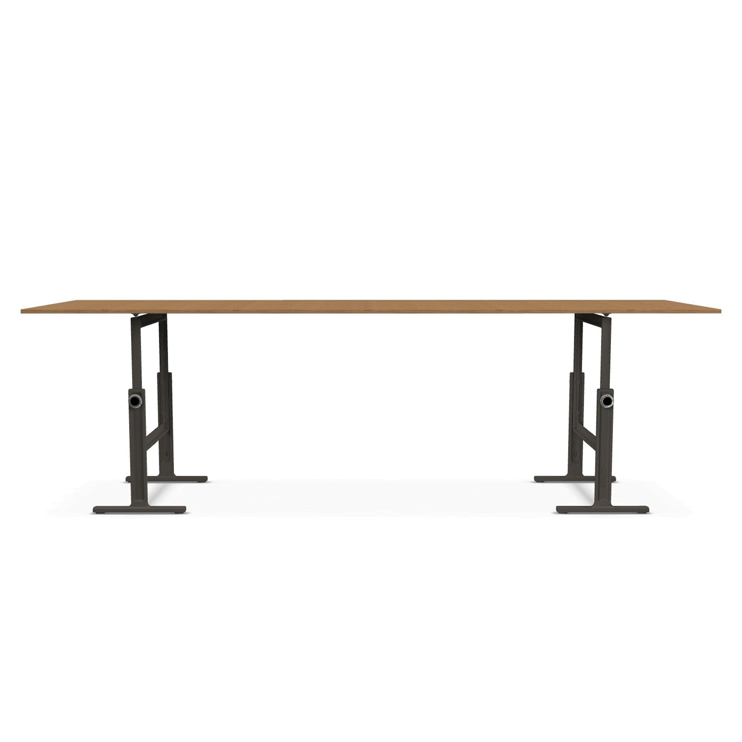 Magis Brut trestle table cast iron grey legs with oak top