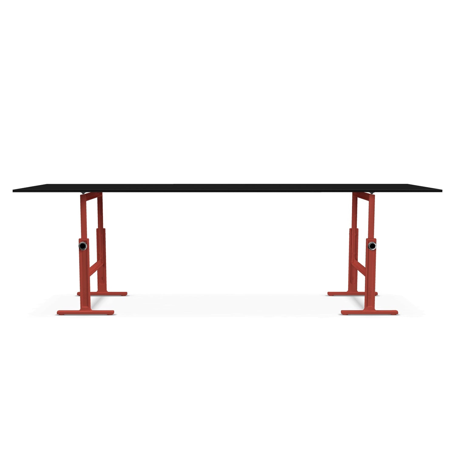 Magis Brut trestle table cast iron red legs with black metal top