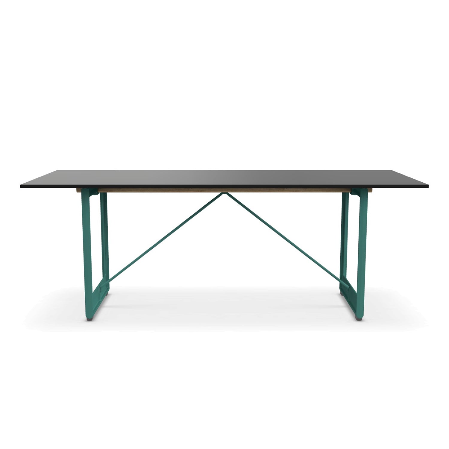 Magis Brut Dining table cast iron green legs with black metal top