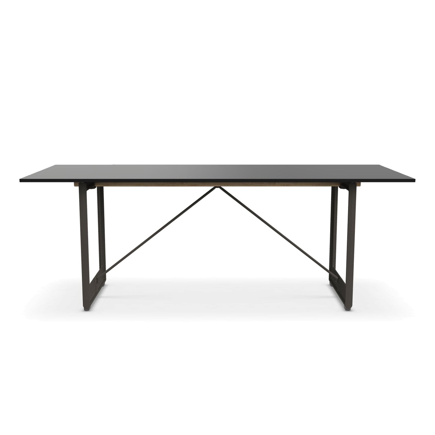 Magis Brut Dining table cast iron grey legs with black metal top