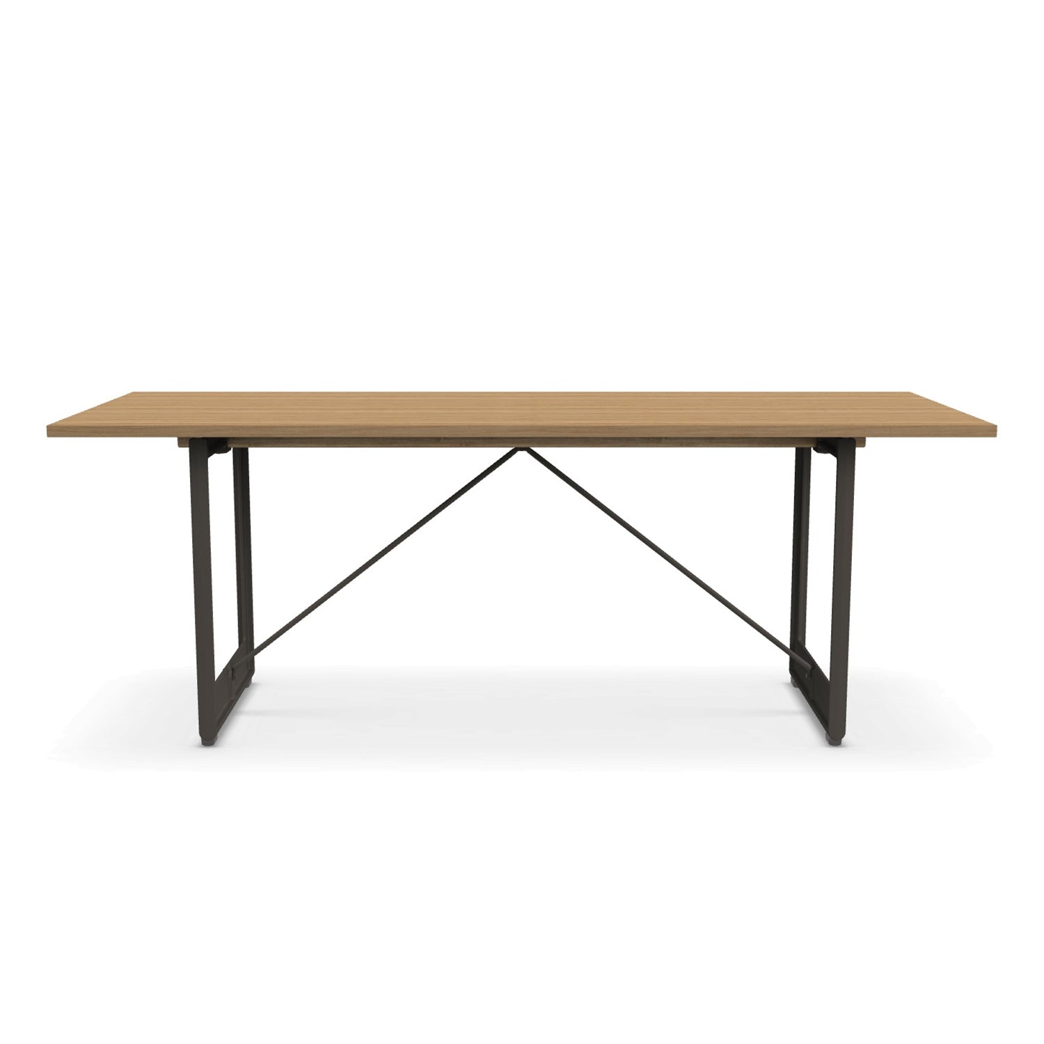 Magis Brut Dining table cast iron grey legs with oak top