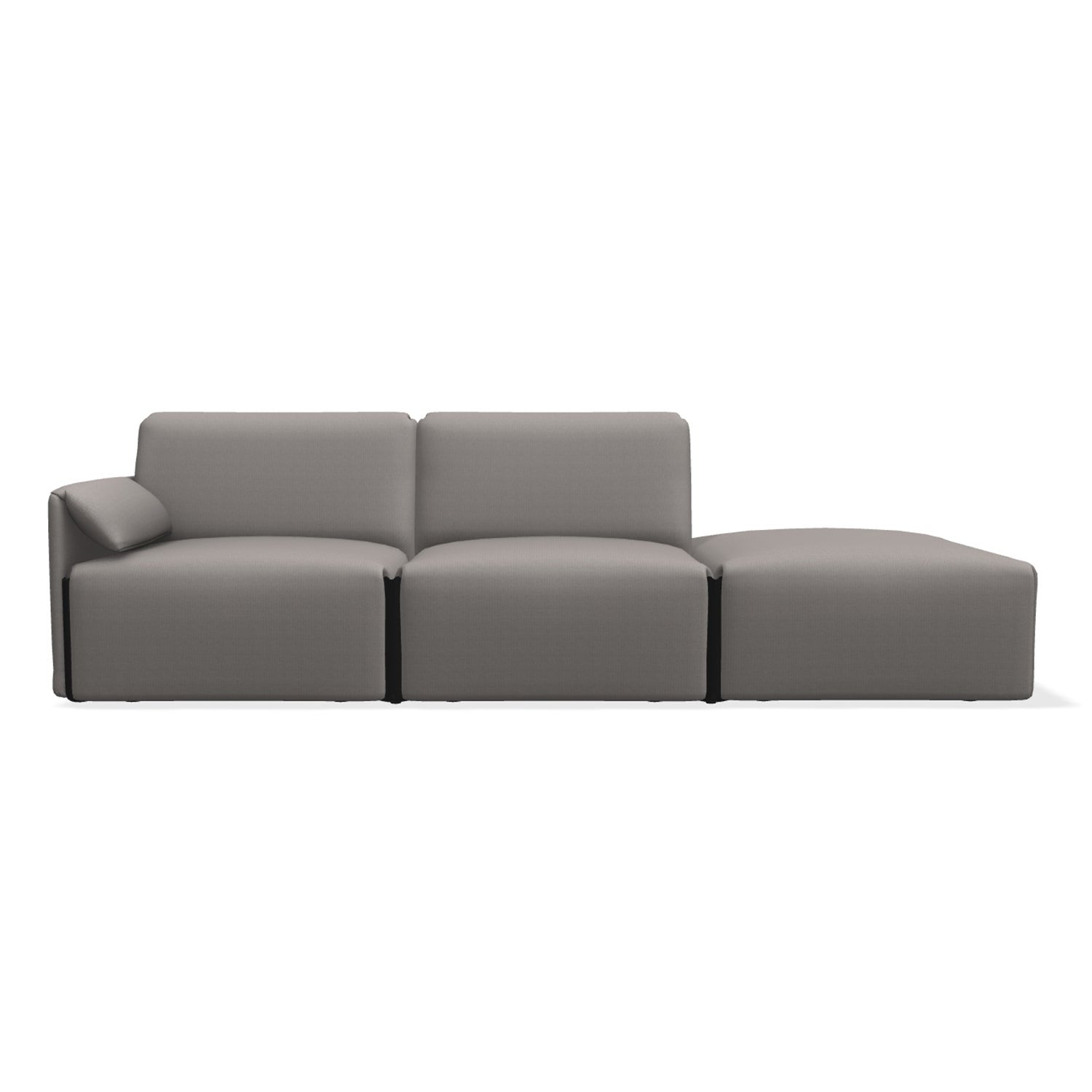 Magis Costume 3 Seater Modular Sofa with open end in grey