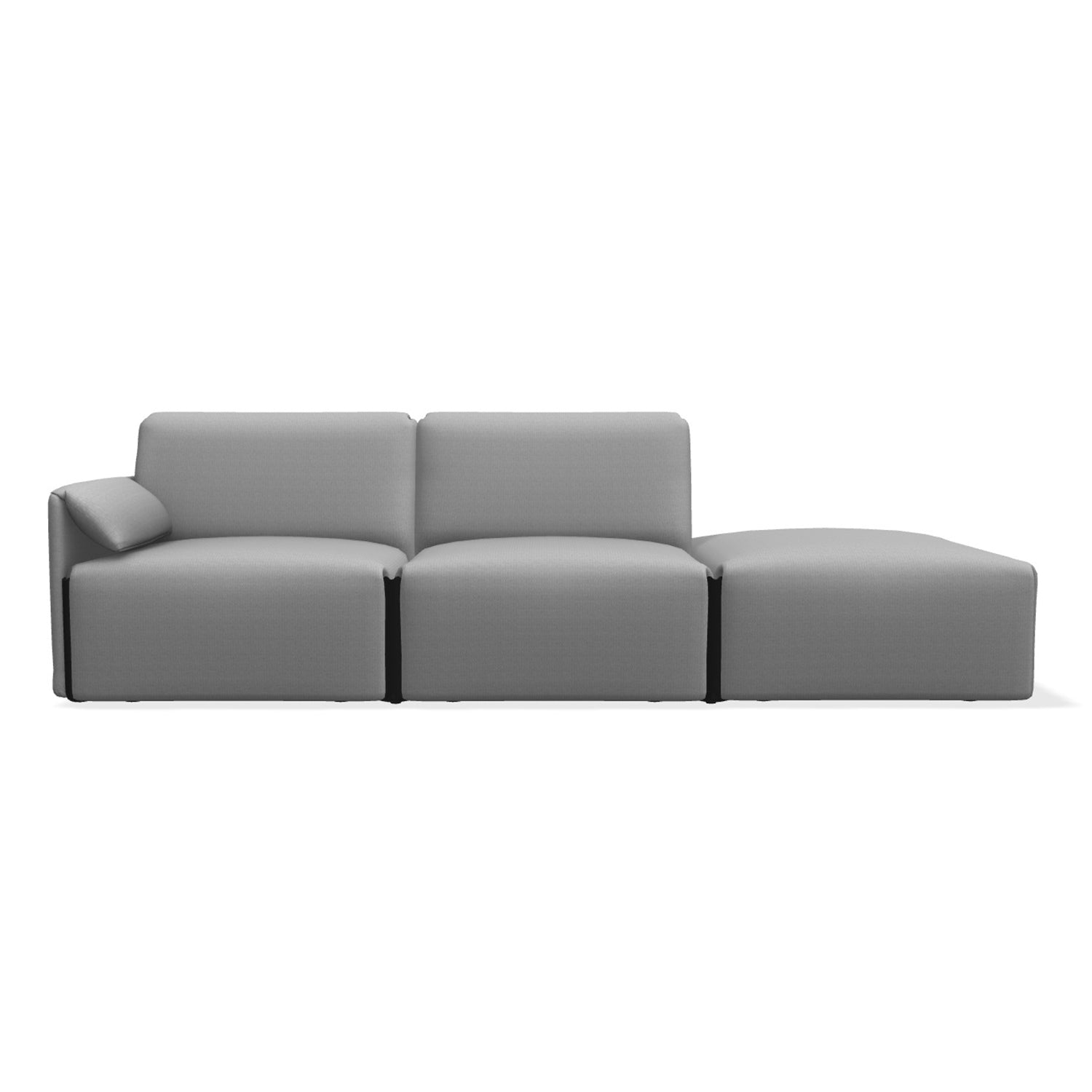 Magis Costume 3 Seater Modular Sofa with open end in silver