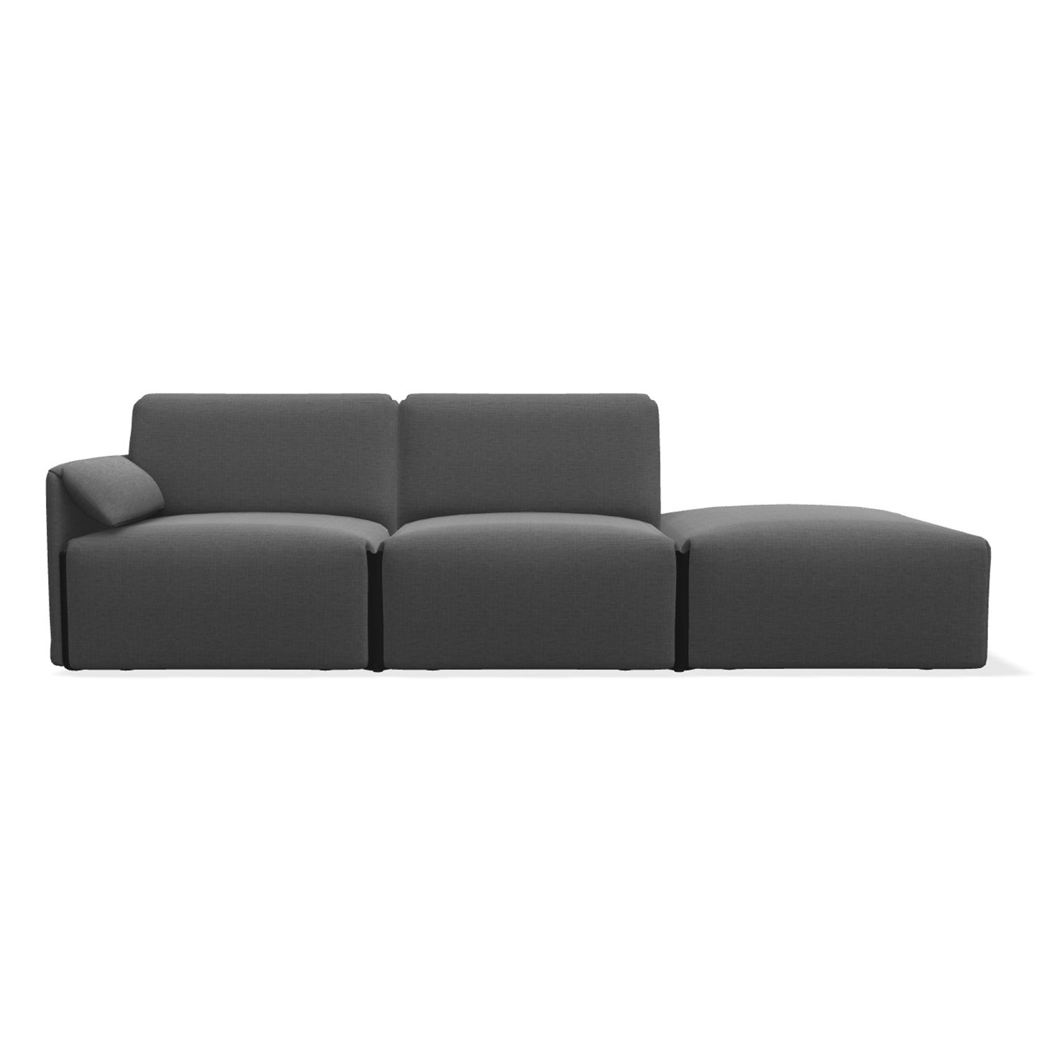 Magis Costume 3 Seater Modular Sofa with open end in rock grey