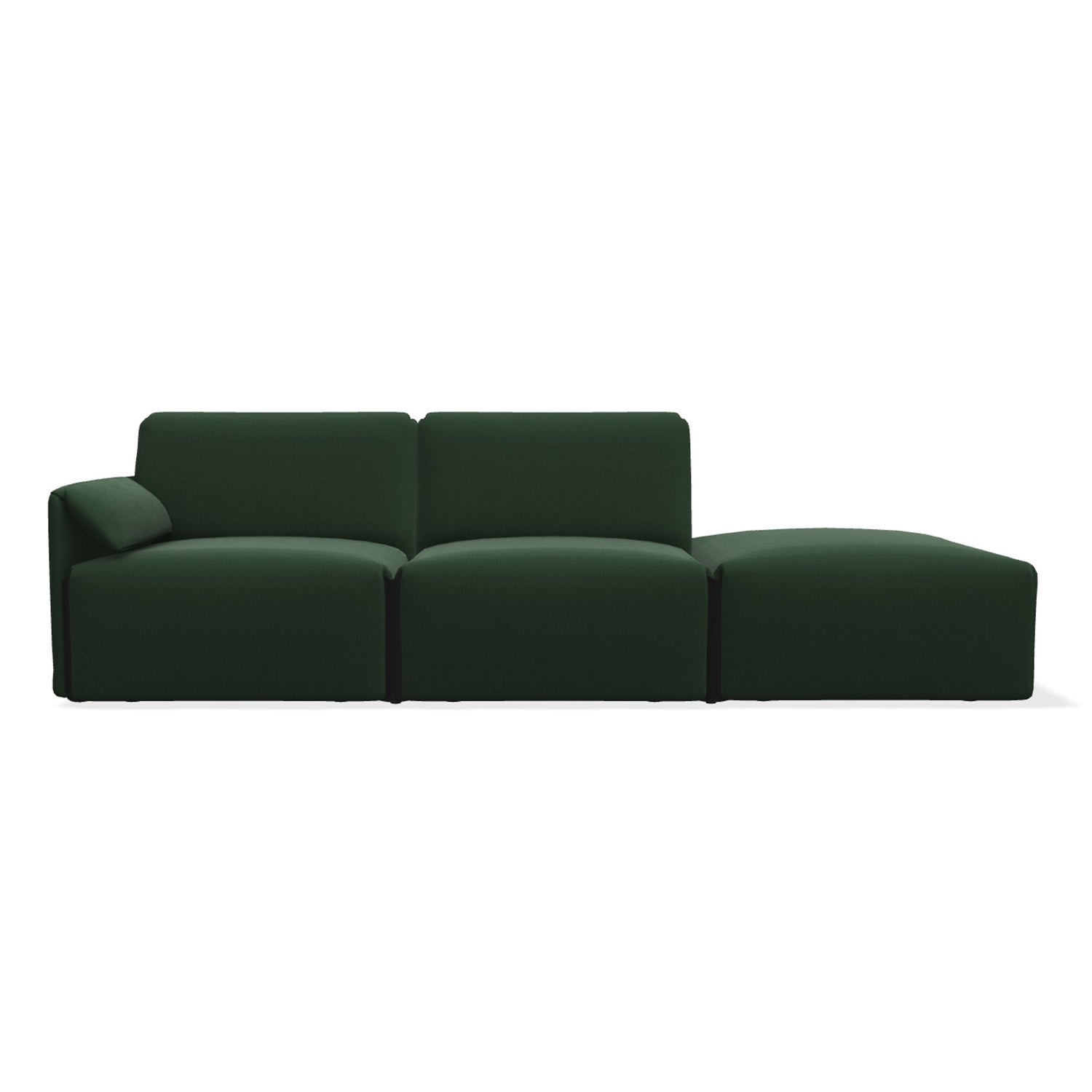 Magis Costume 3 Seater Modular Sofa with open end in green