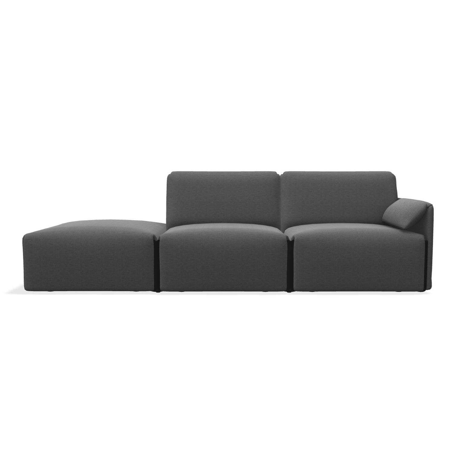 Magis Costume 3 Seater Modular Sofa with open end in rock grey