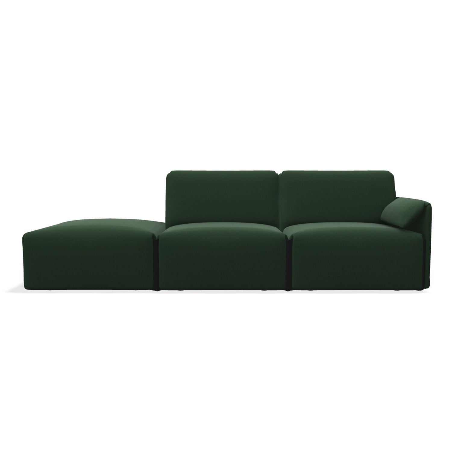 Magis Costume 3 Seater Modular Sofa with open end in green