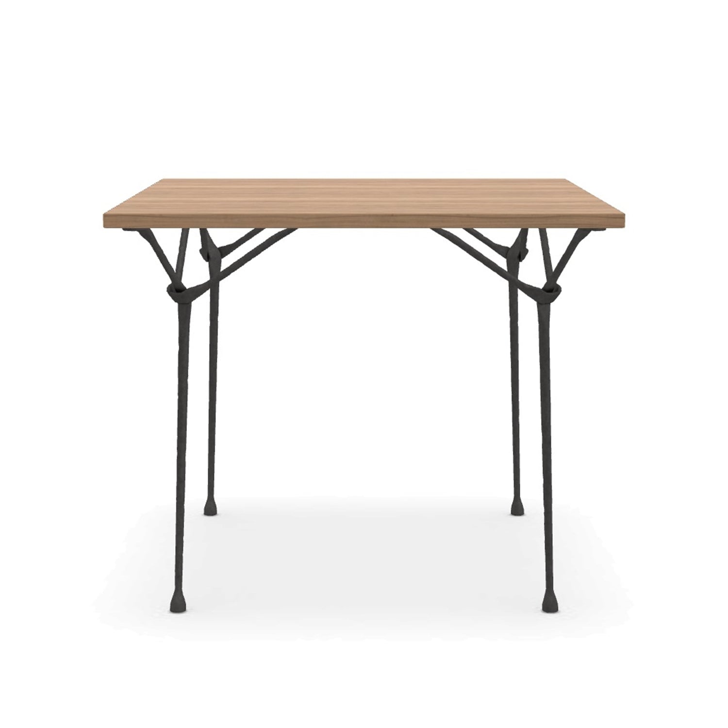 Magis Officina 90x90 dining table forged iron legs and walnut table top