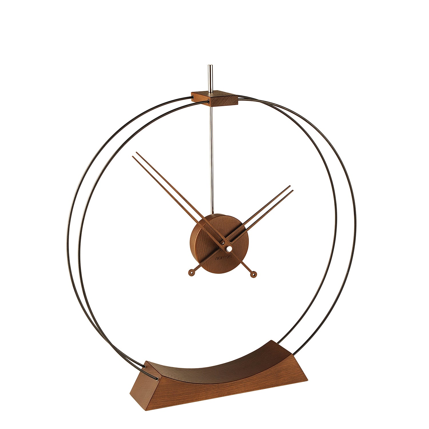 Nomon Aire Table Clock in walnut and chrome