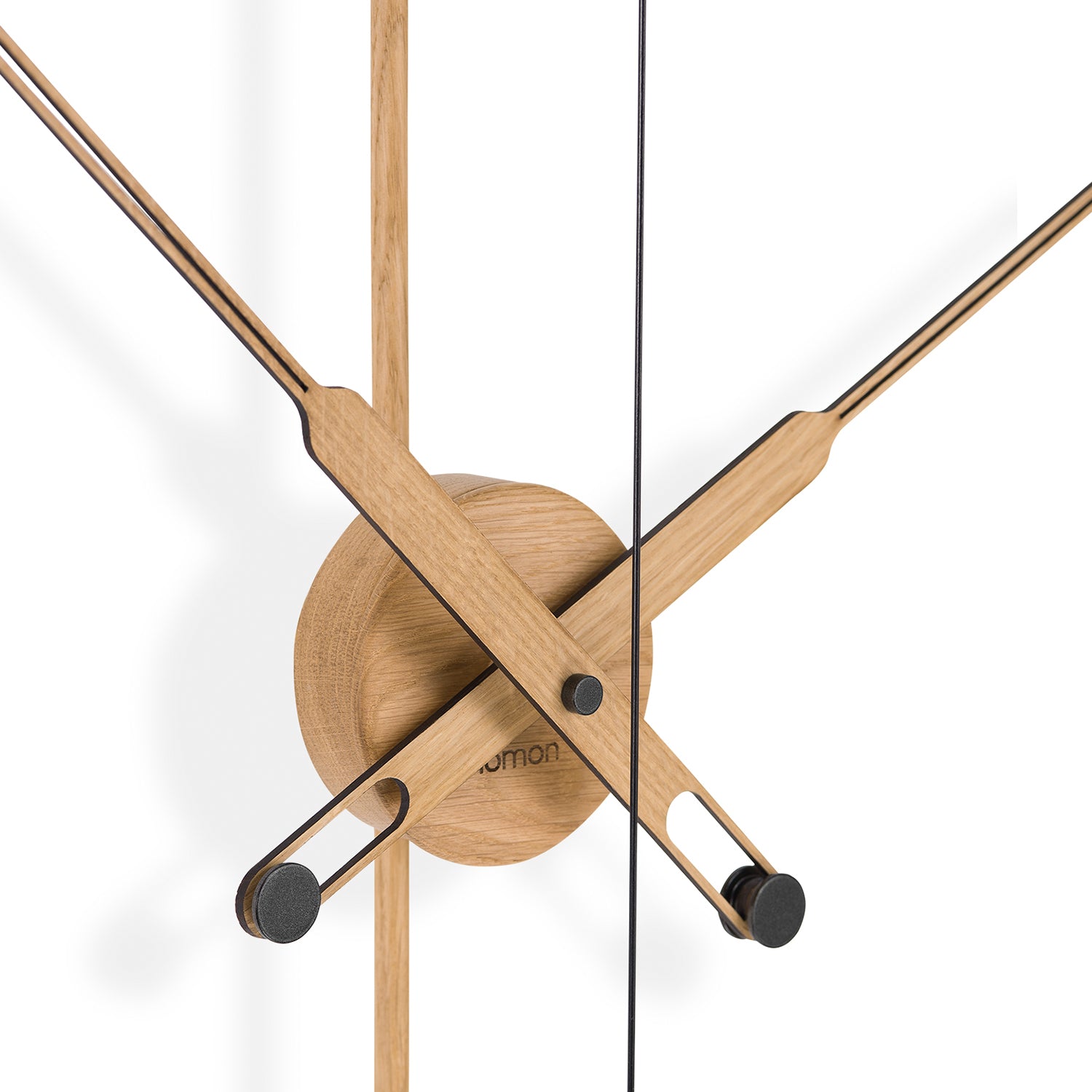 Nomon Clock black and oak detail shot