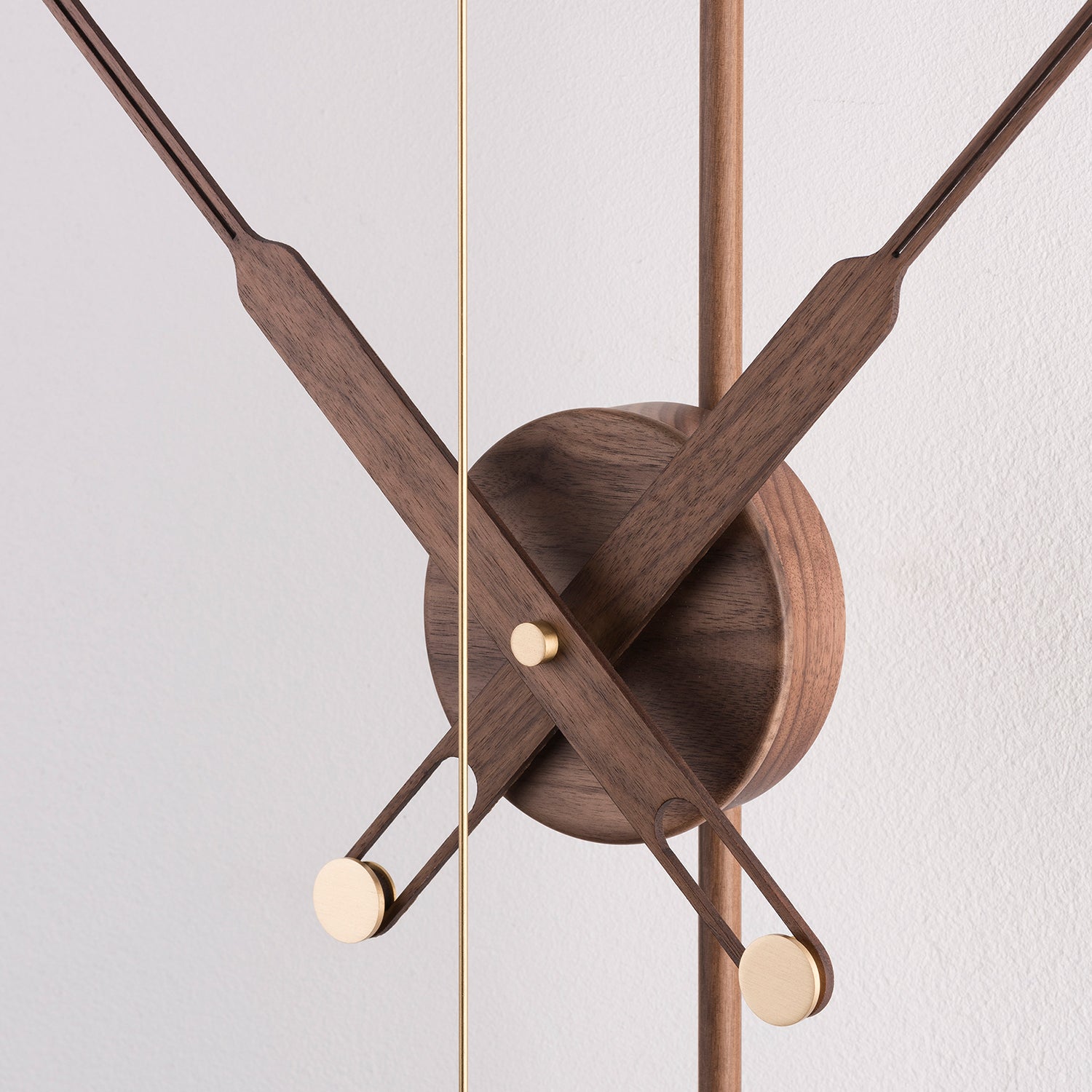 Nomon Clock gold and walnut detail shot