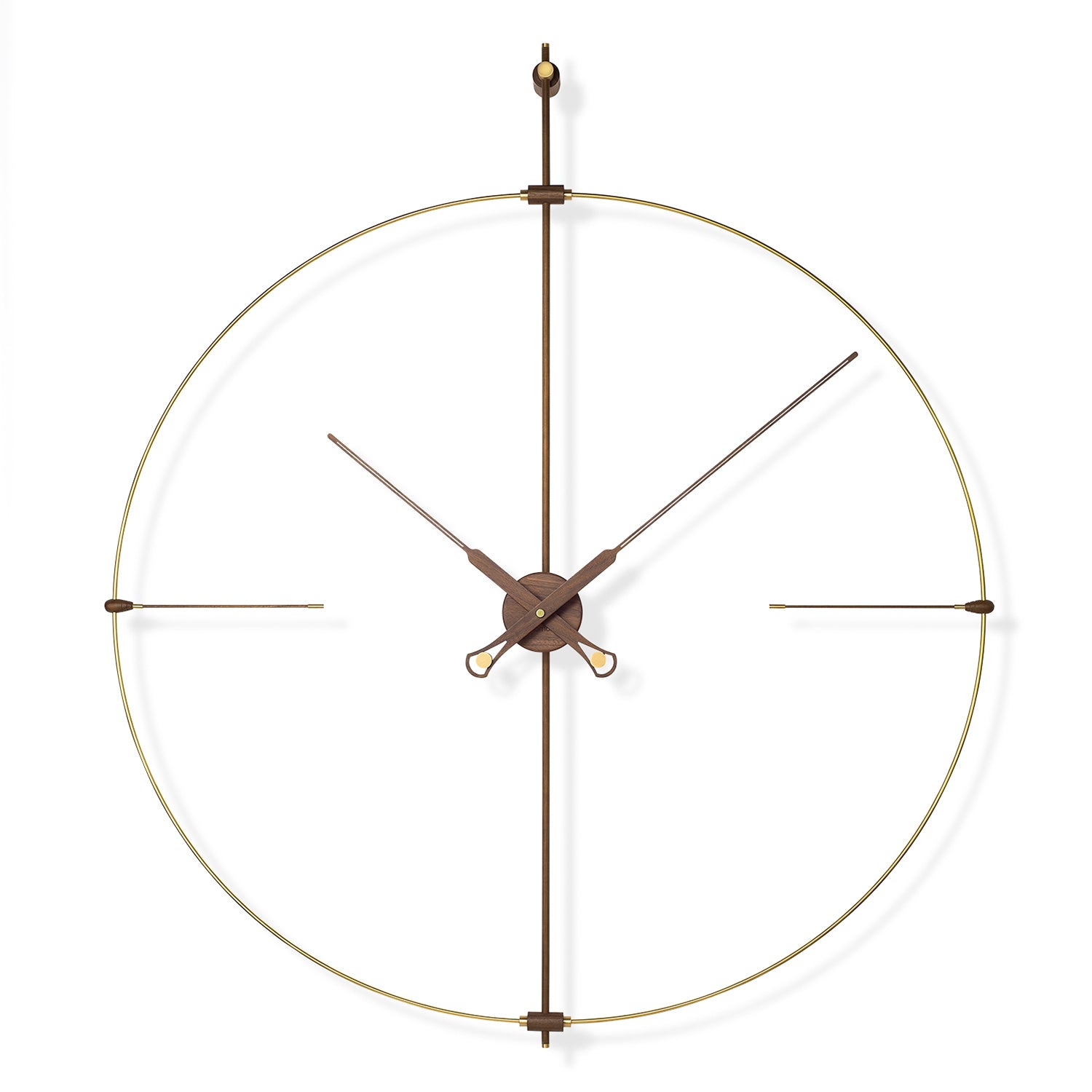 Nomon Bilbao Premium Clock in walnut and gold brass