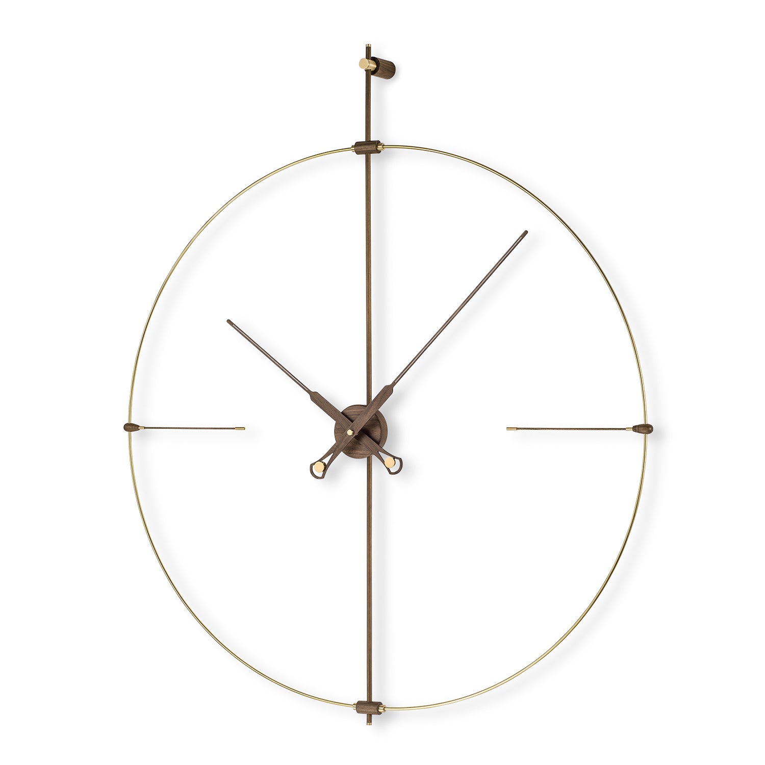 Nomon Bilbao Premium Clock in walnut and gold brass