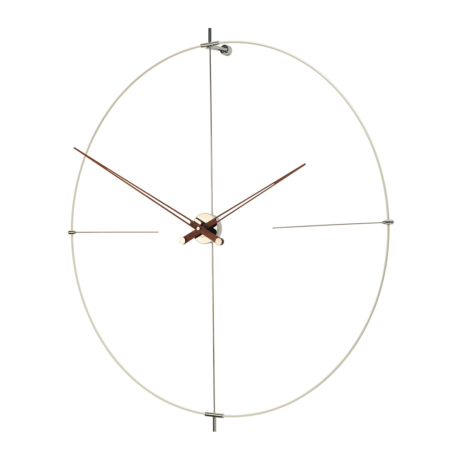 Nomon Bilbao Handmade Clock in white and walnut