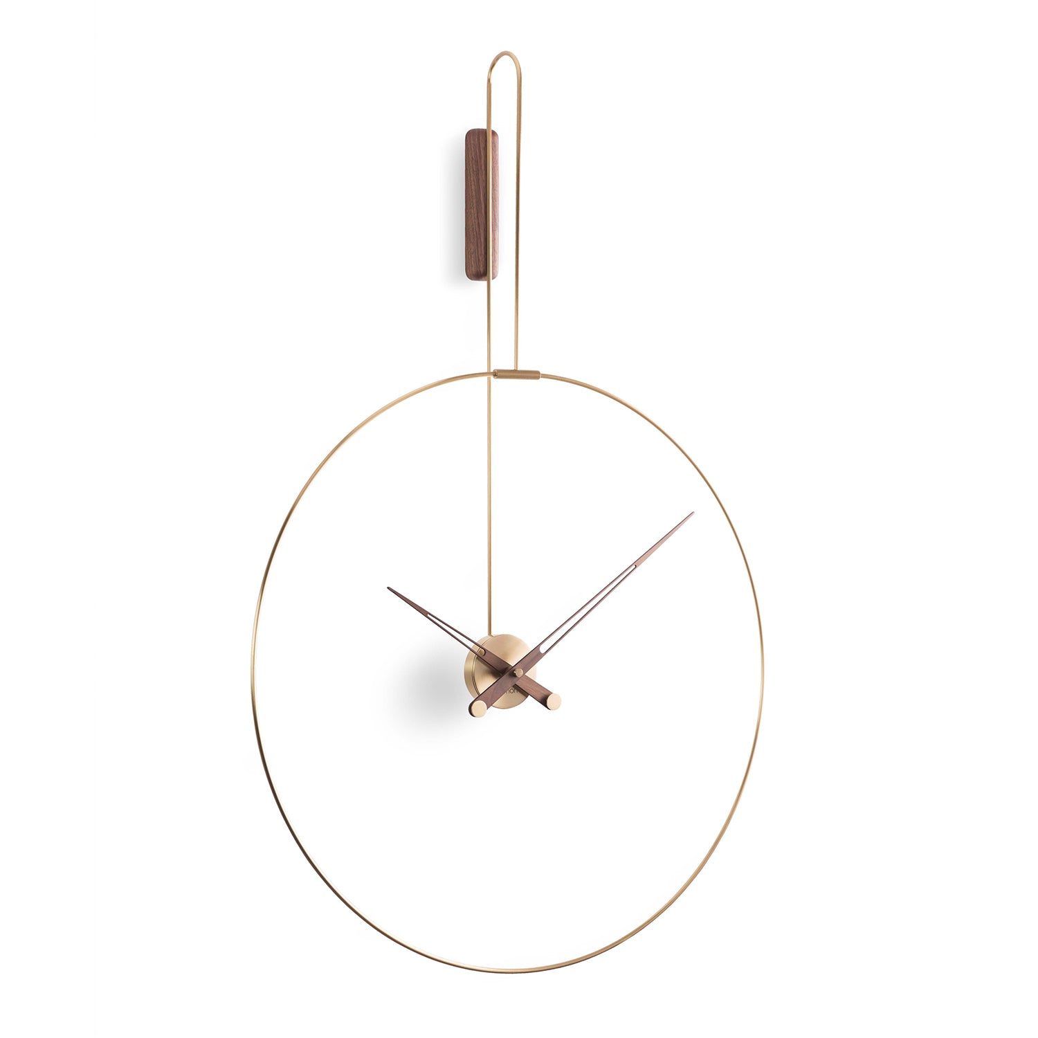 Nomon Daro Wall Clock in walnut and brass