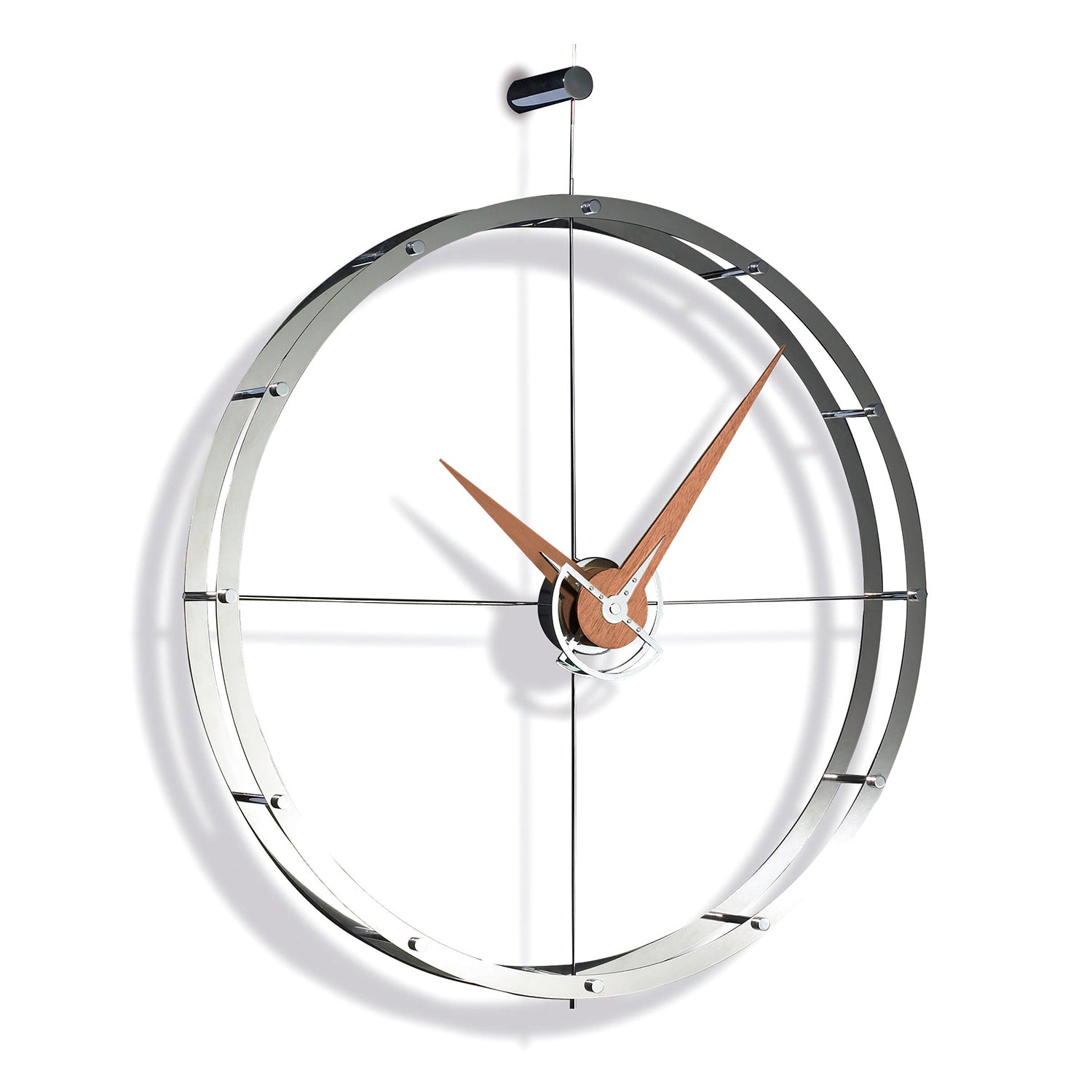 Nomon Doble O wall clock in steel and chrome