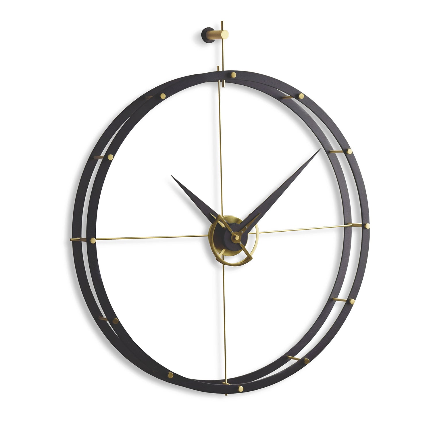 Nomon Doble O wall clock in wenge and brass