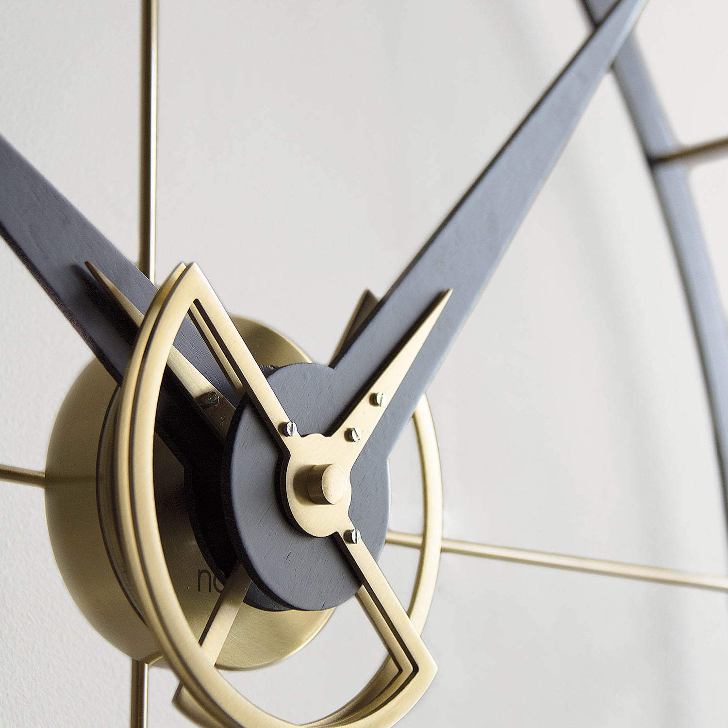 Nomon Doble O wall clock in wenge and brass