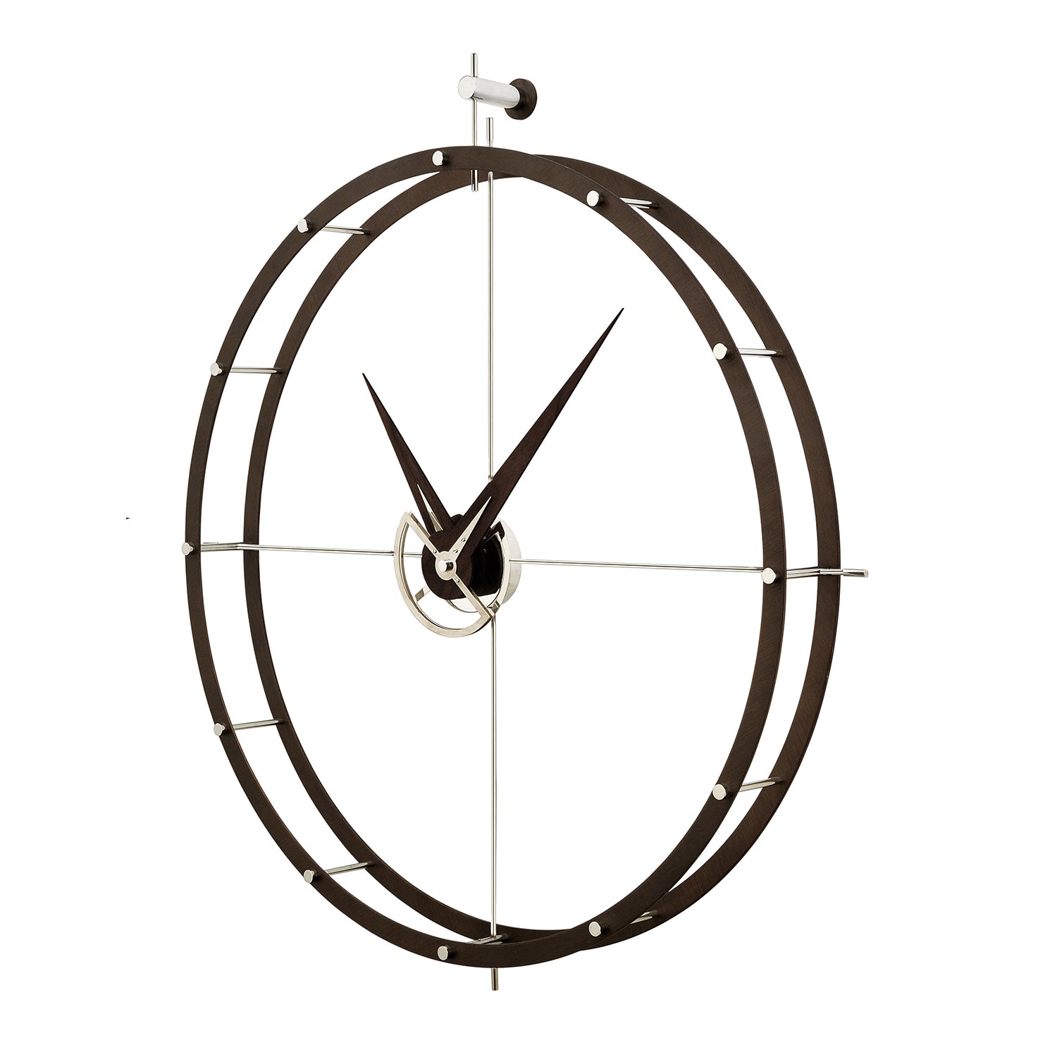 Nomon Doble O wall clock in wenge and chrome