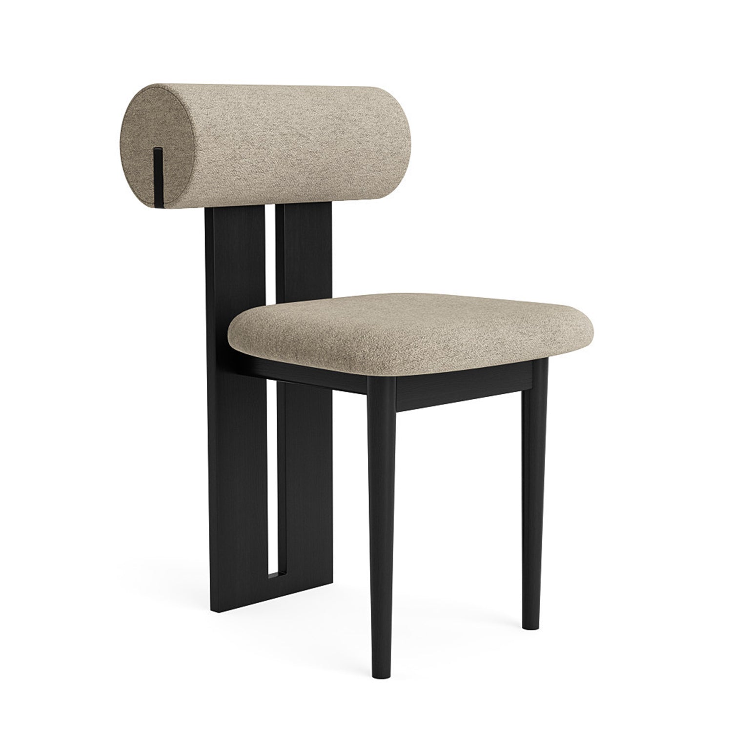 NORR11 Hippo Dining Chair in Black Oak and barnum hemp fabric