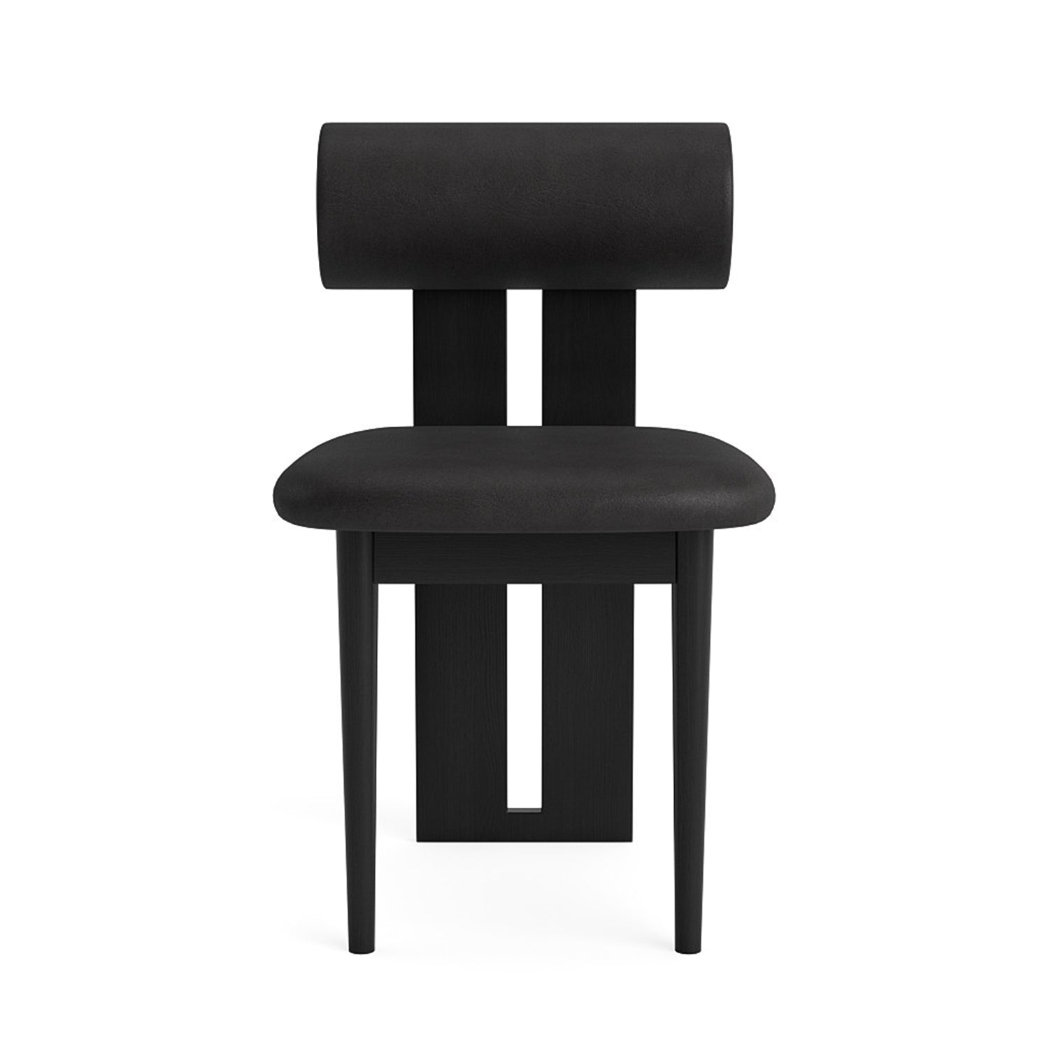 NORR11 Hippo Dining Chair in Black Oak and anthracite leather