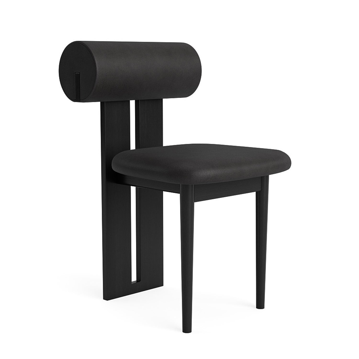 NORR11 Hippo Dining Chair in Black Oak and anthracite leather