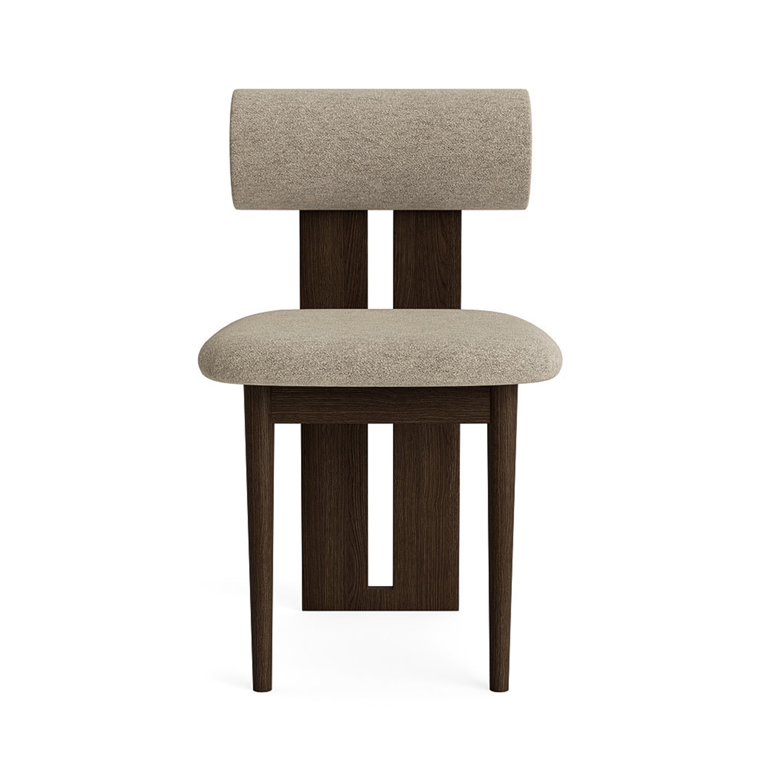 NORR11 Hippo Dining Chair in Dark Smoked Oak and barnum hemp fabric