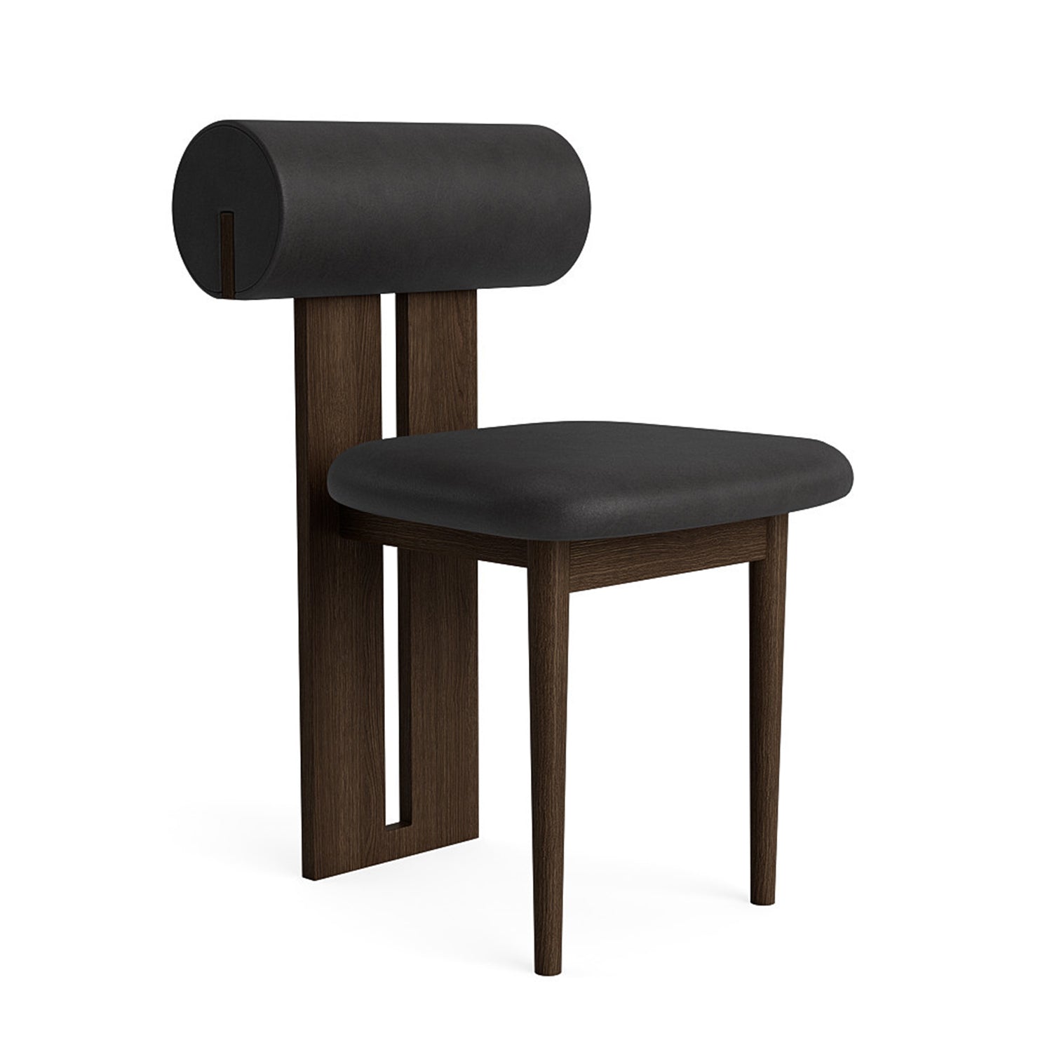 NORR11 Hippo Dining Chair in Dark Smoked Oak and anthracite leather