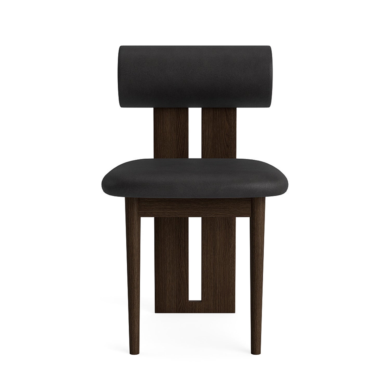 NORR11 Hippo Dining Chair in Dark Smoked Oak and antracite leather