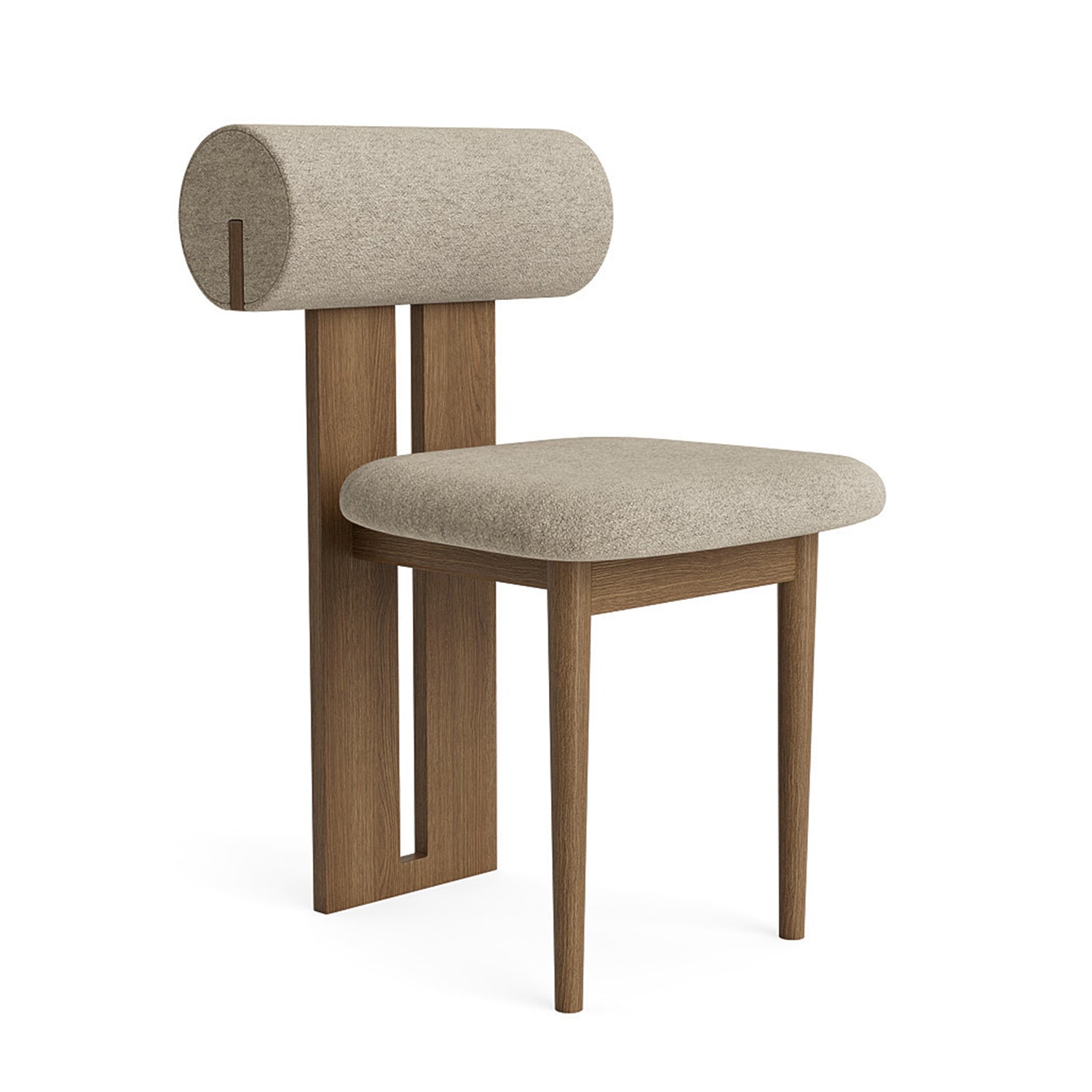 NORR11 Hippo Dining Chair in light Smoked Oak and barnum hemp fabric