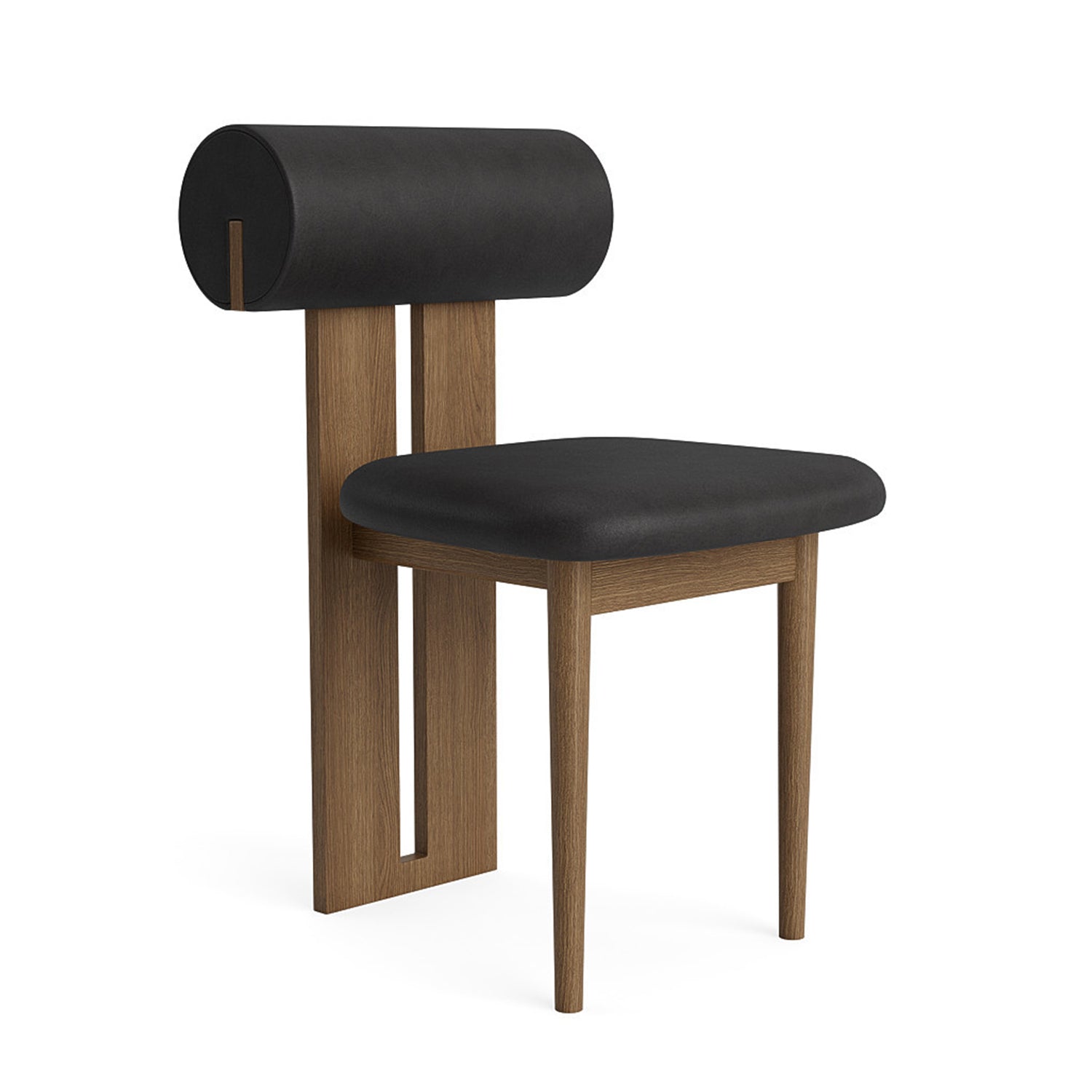 NORR11 Hippo Dining Chair in light Smoked Oak and anthracite leather