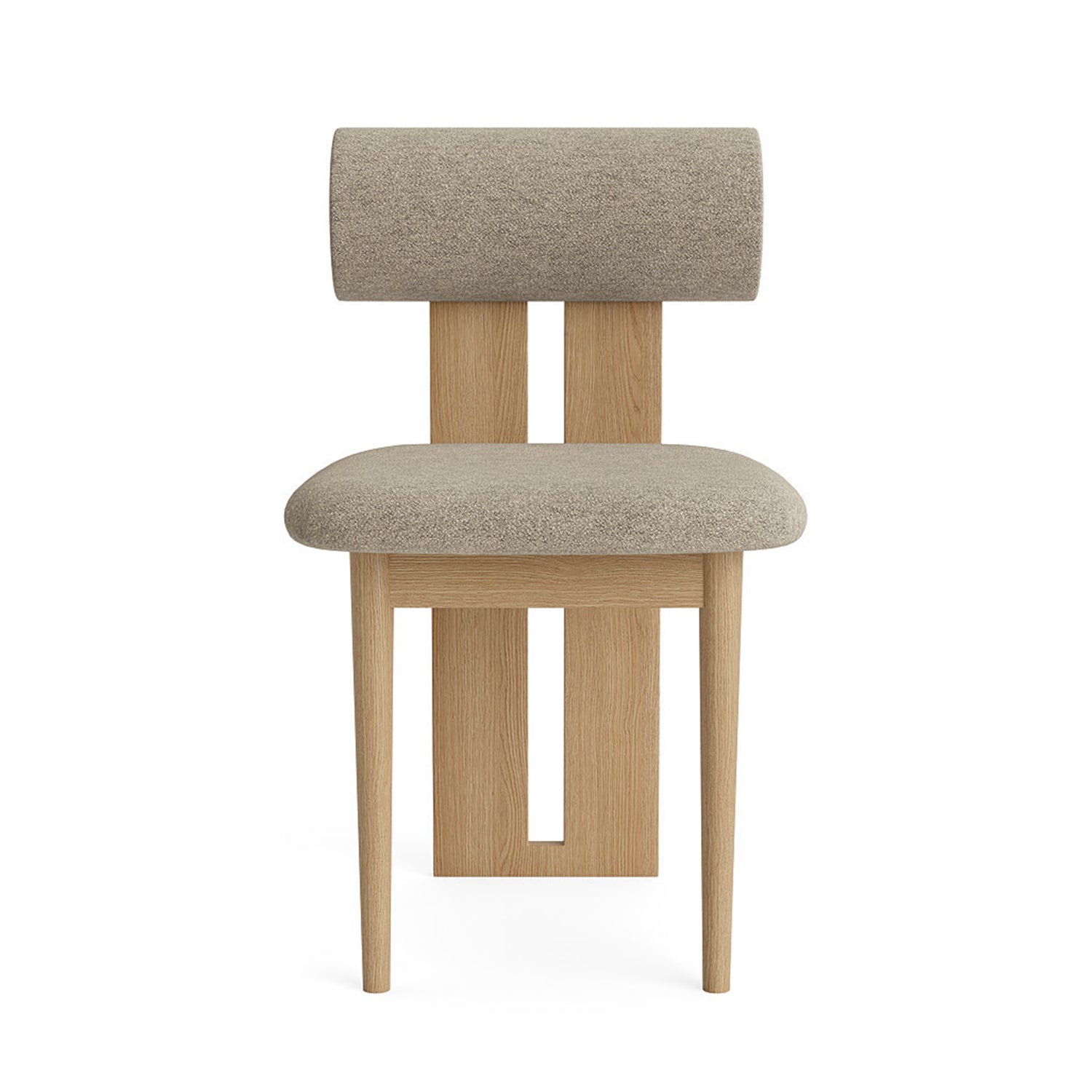 NORR11 Hippo Dining Chair in light natural Oak and barnum hemp fabric