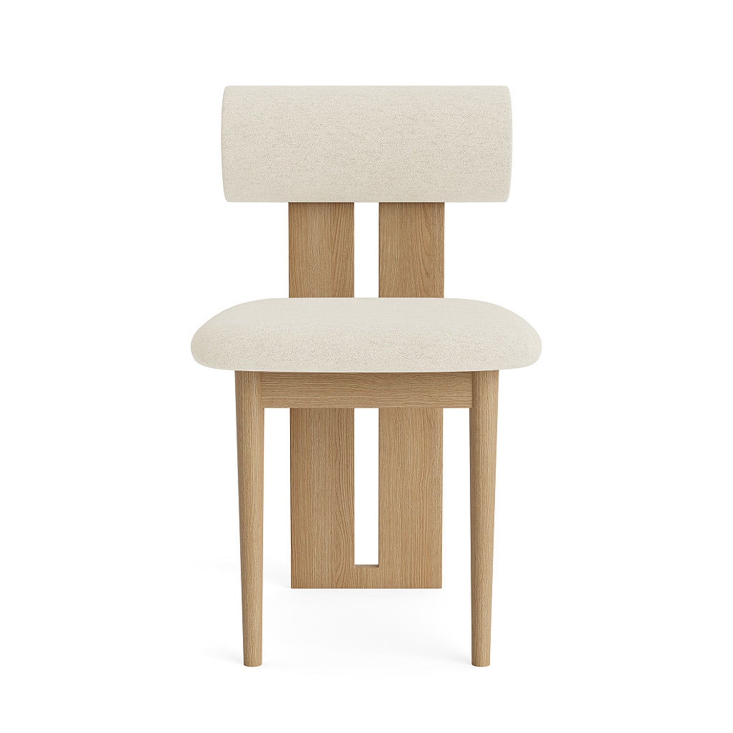 NORR11 Hippo Dining Chair in light natural Oak and barnum lana fabric