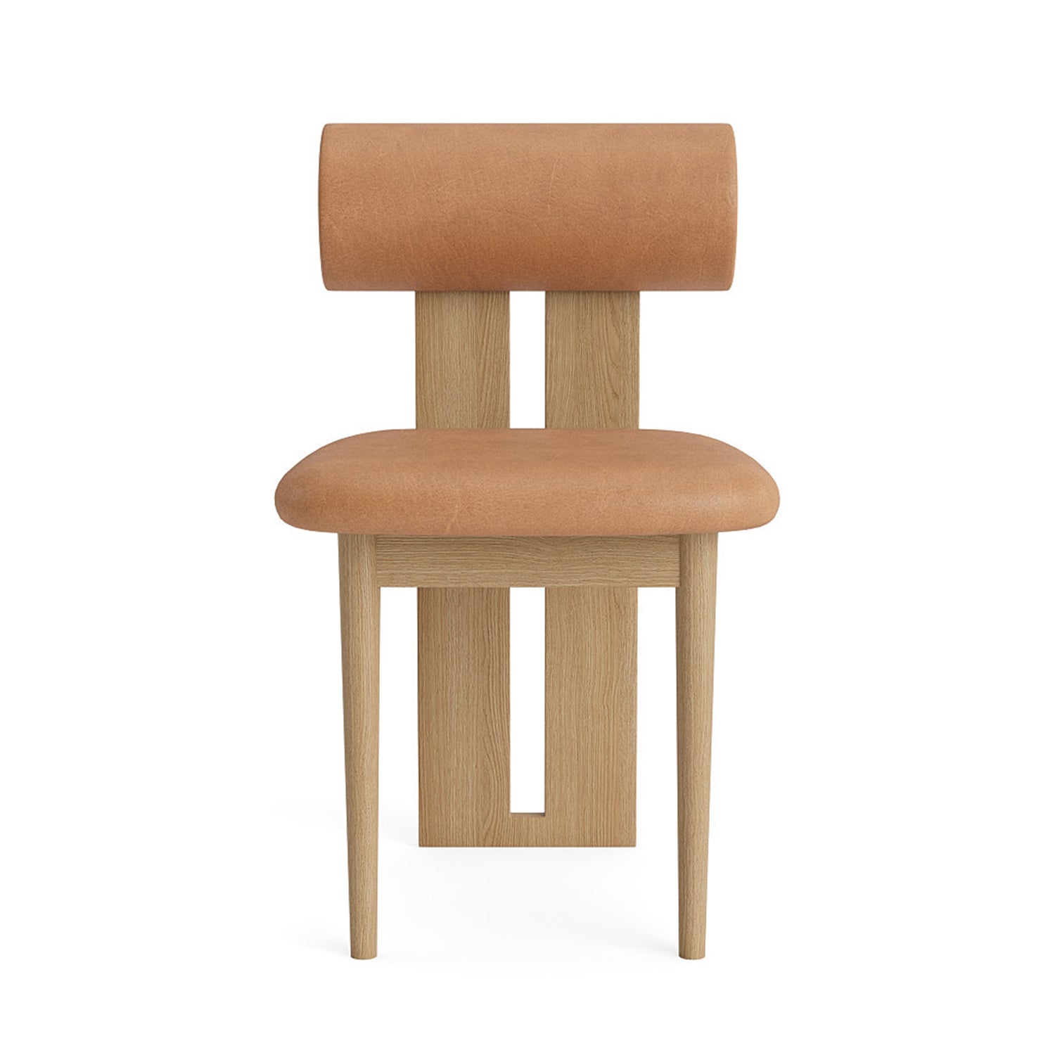 NORR11 Hippo Dining Chair in light natural Oak and anthracite leather